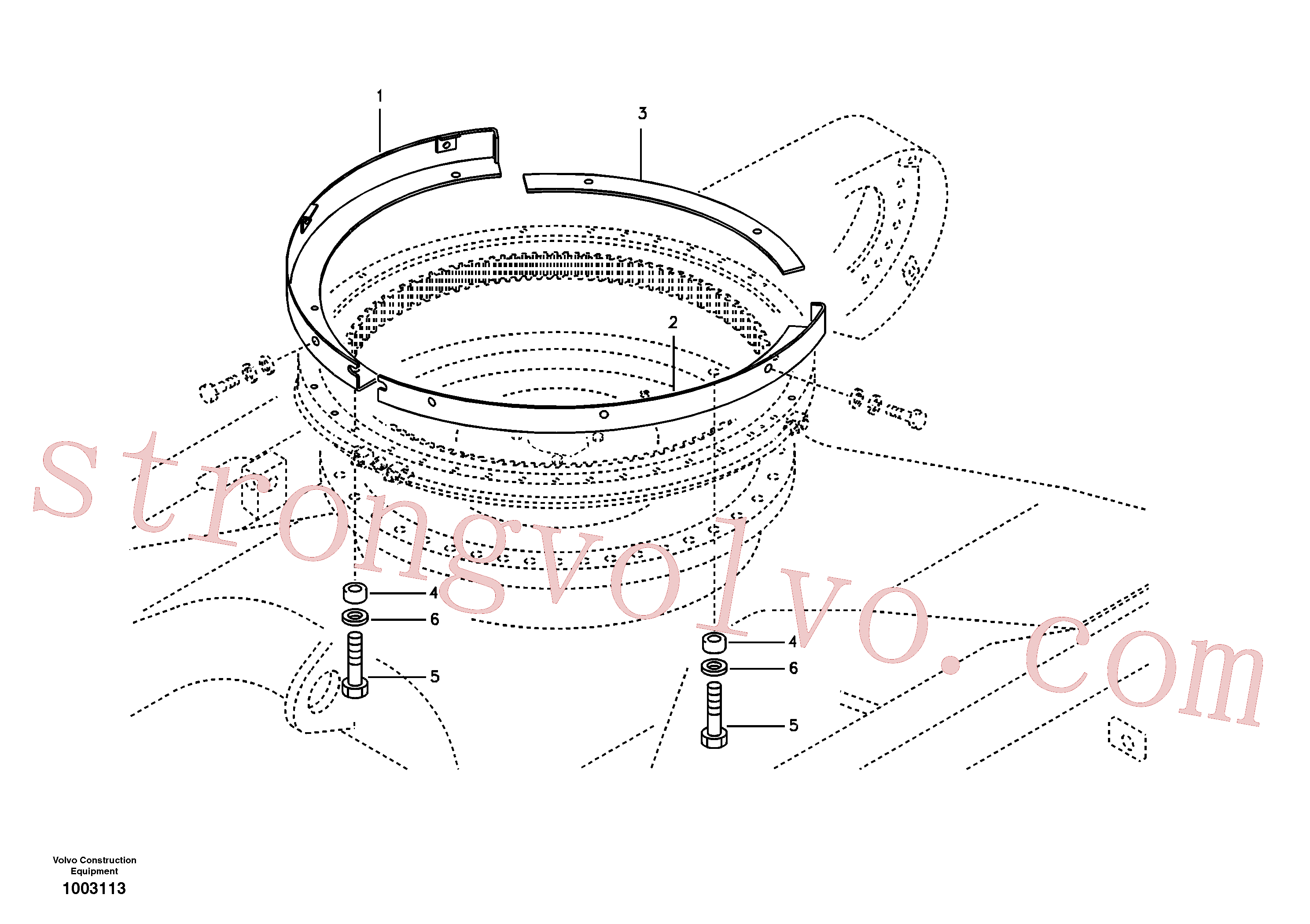 VOE14516945 Volvo Cobertura, engrenagem de rotação(1003113 Montagem)