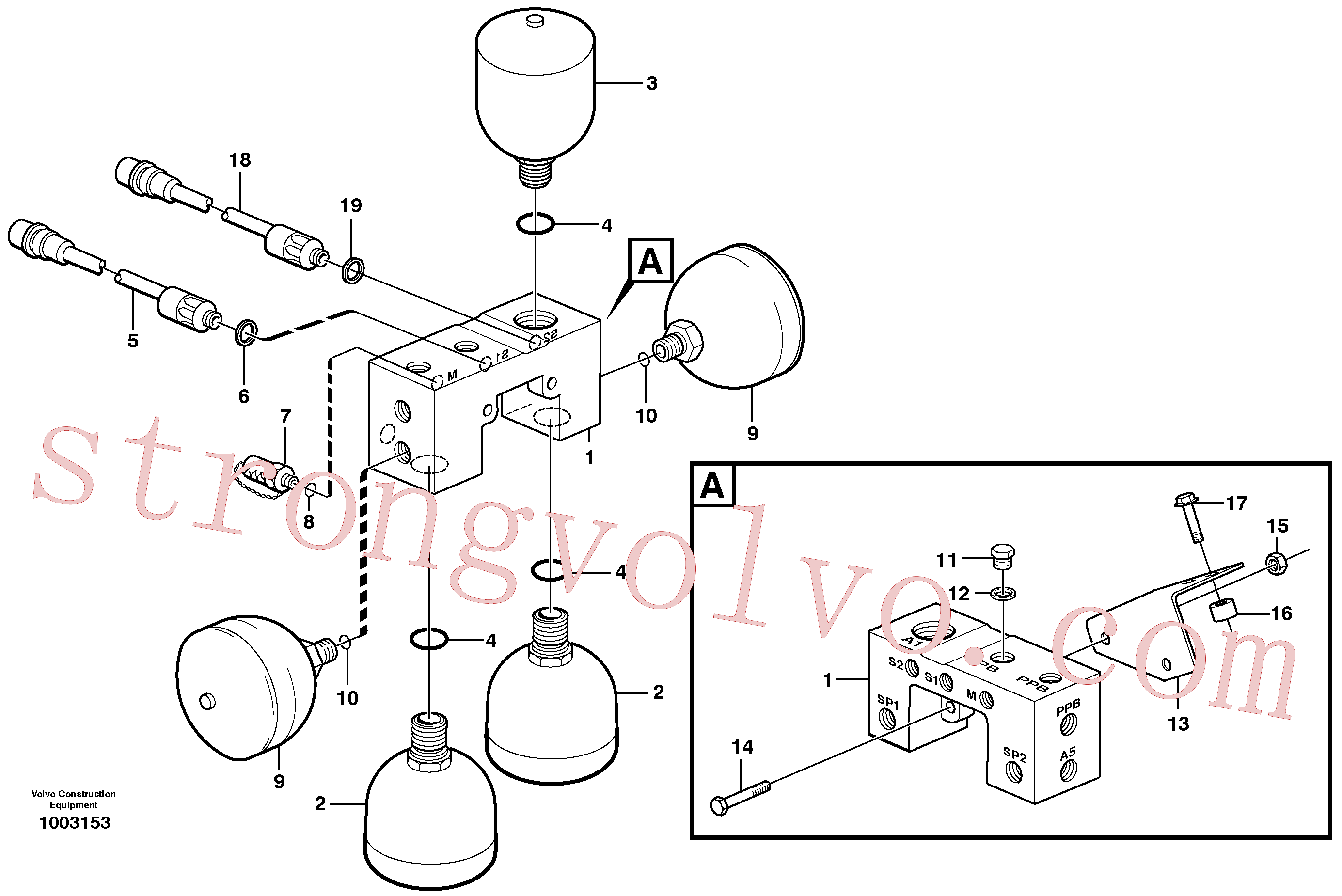 VOE11148622 Volvo Válvula e acumuladores(1003153 Montagem)