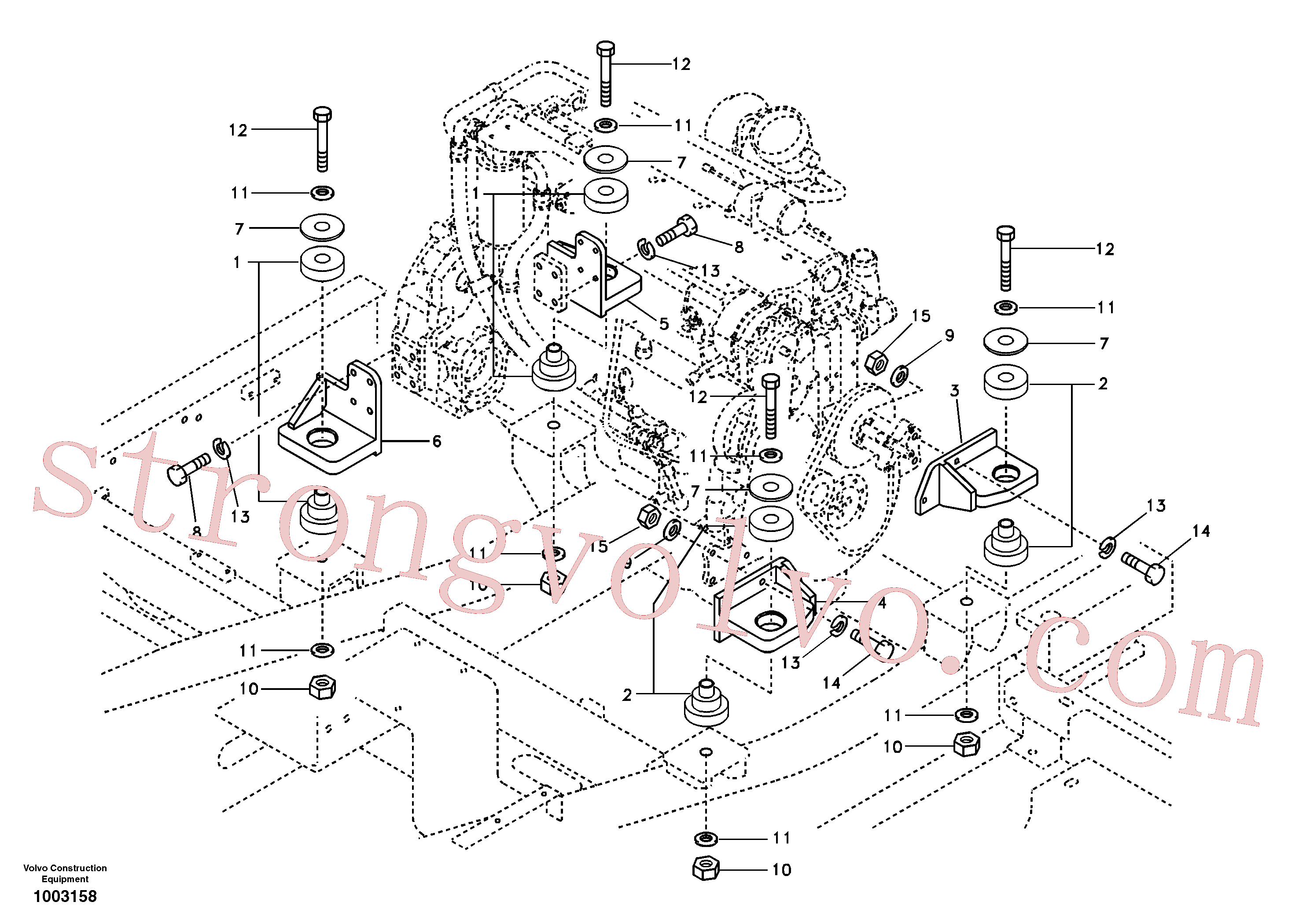 SA9011-21212 Volvo Apoio do motor(1003158 Montagem)