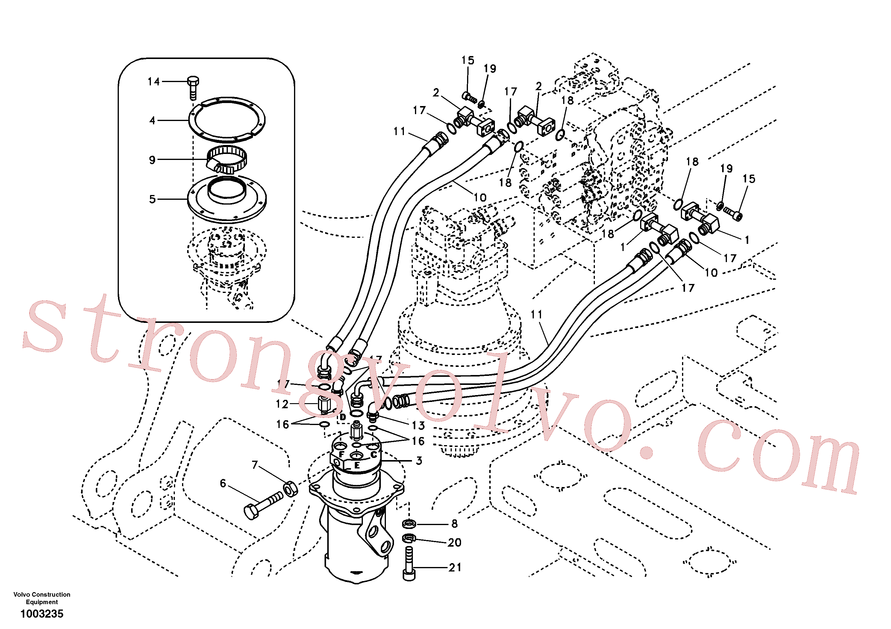 SA9419-11080 Volvo Linha da rótula, válvula de comando à rótula(1003235 Montagem)