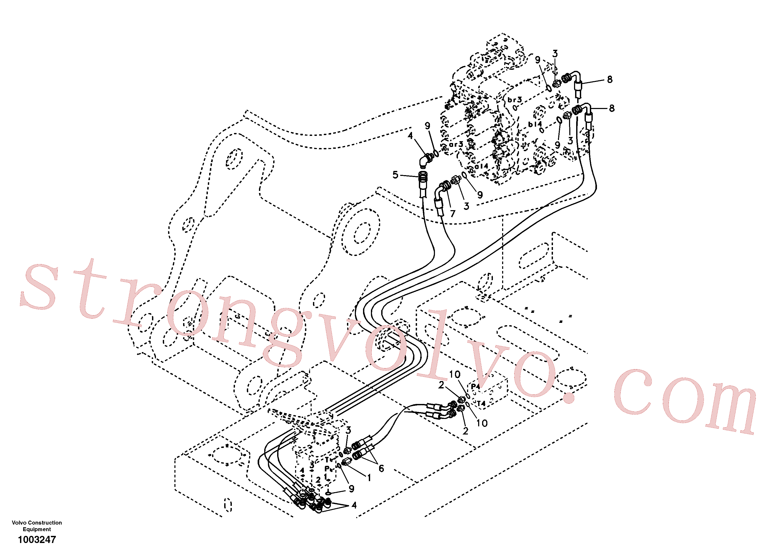SA9451-03259 Volvo Sistema servomotor, válvula de comando para pedal da válvula de comando(1003247 Montagem)