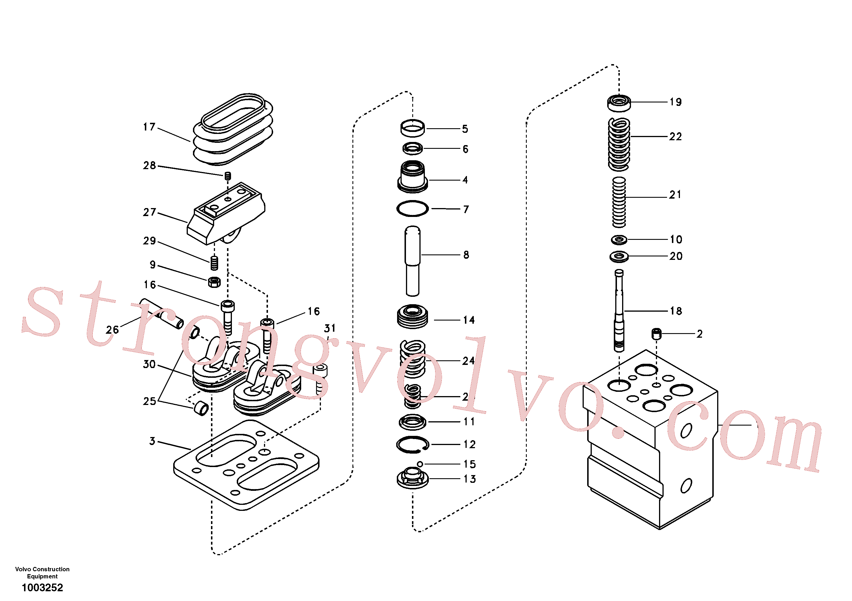 VOE14516636 Volvo Pedal da válvula de comando à distância, motor de curso(1003252 Montagem)