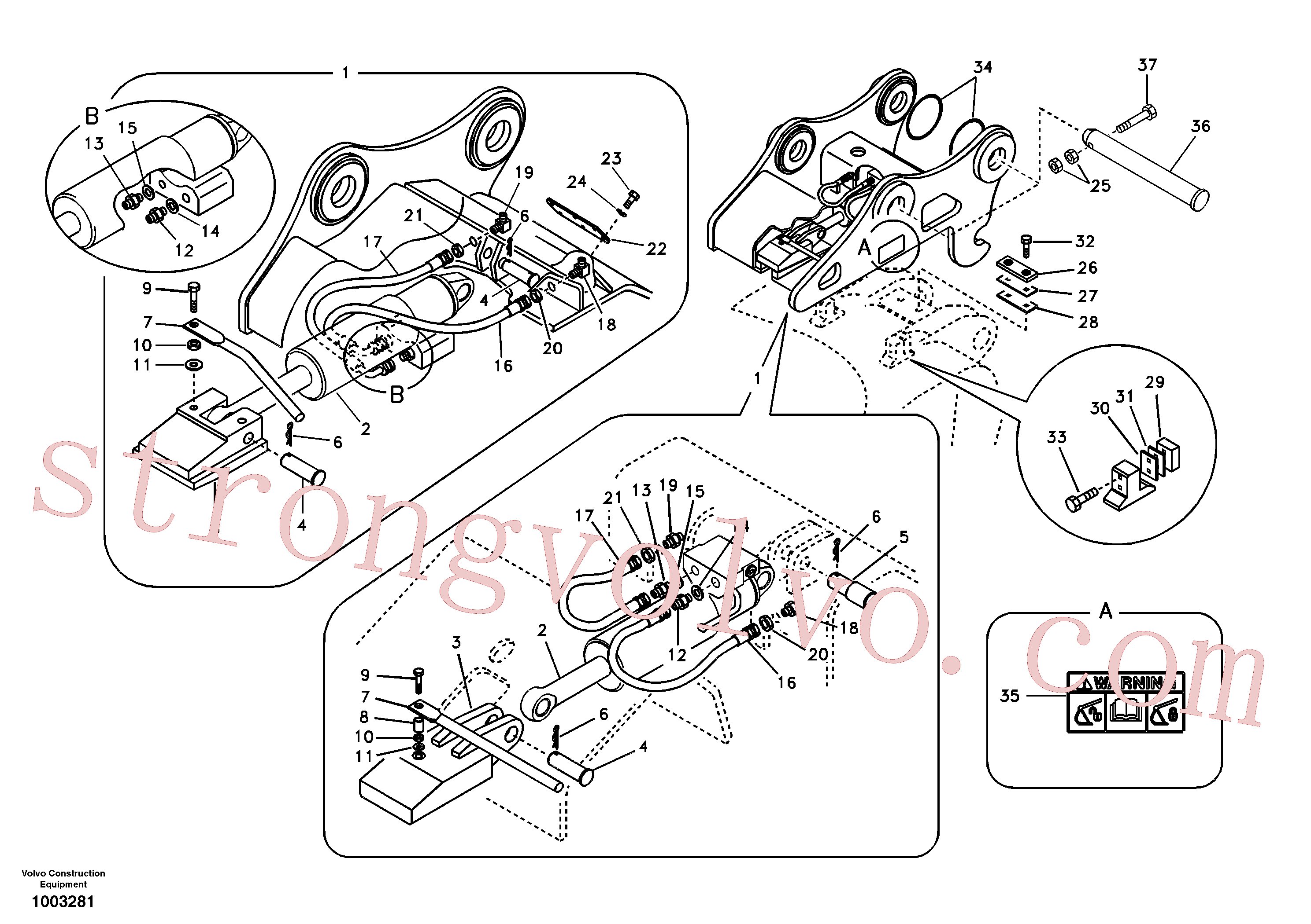 VOE14609909 Volvo Suporte de acoplamento, QuickFit(1003281 Montagem)