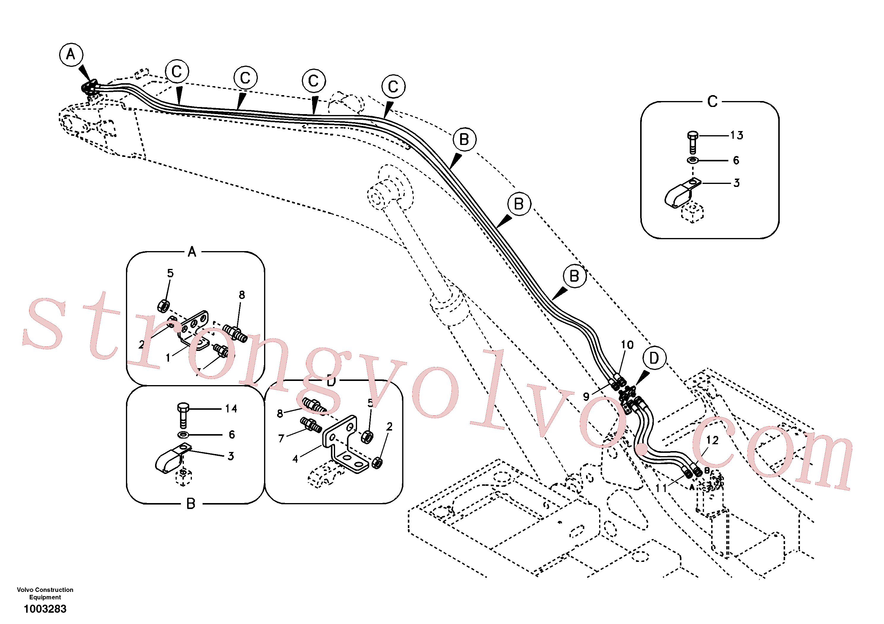 SA9451-03623 Volvo Hidráulica de serviço, encaixe rápido na lança(1003283 Montagem)