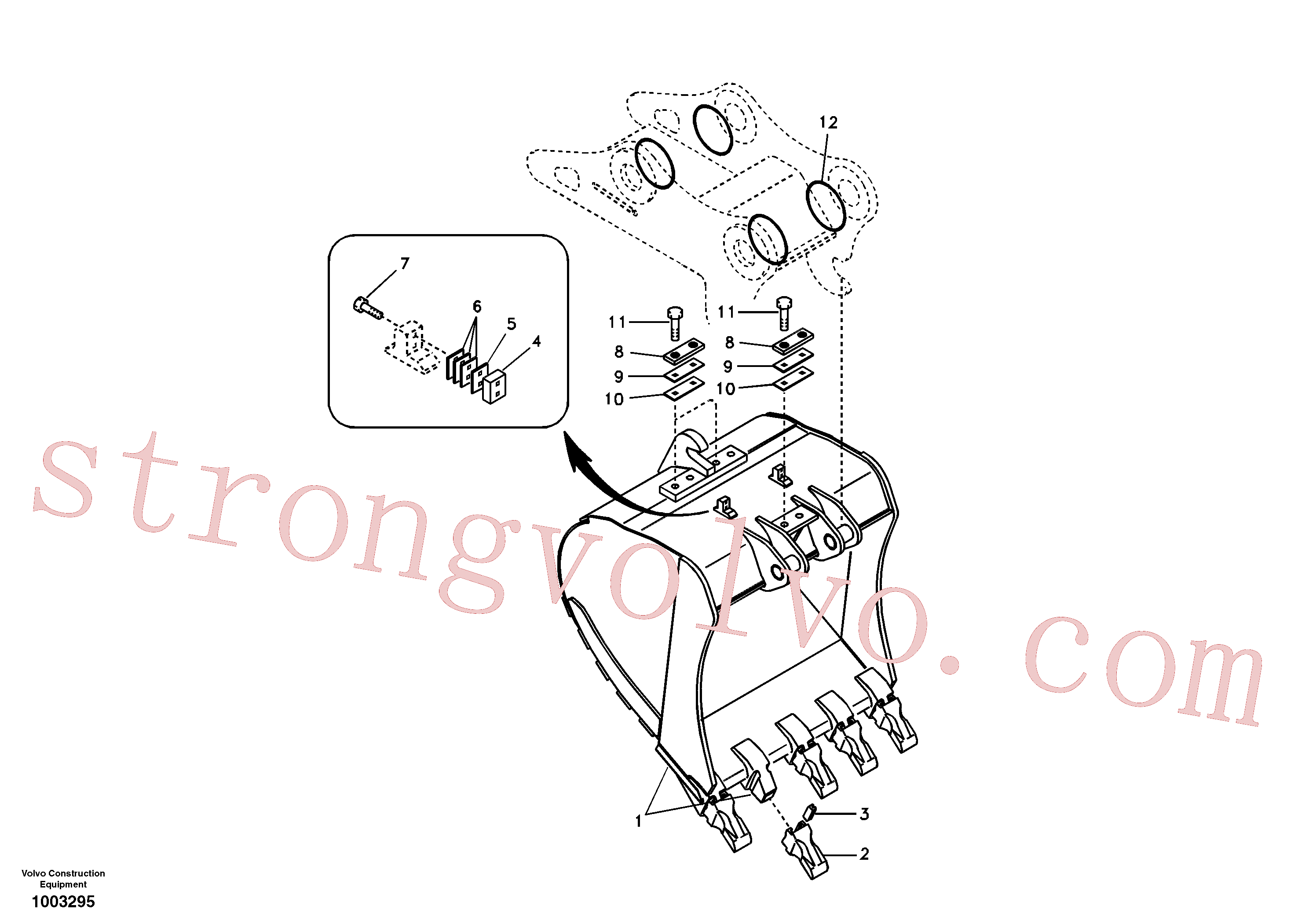 VOE11045721 Volvo Baldes para Quickfit (engate rápido)(1003295 Montagem)
