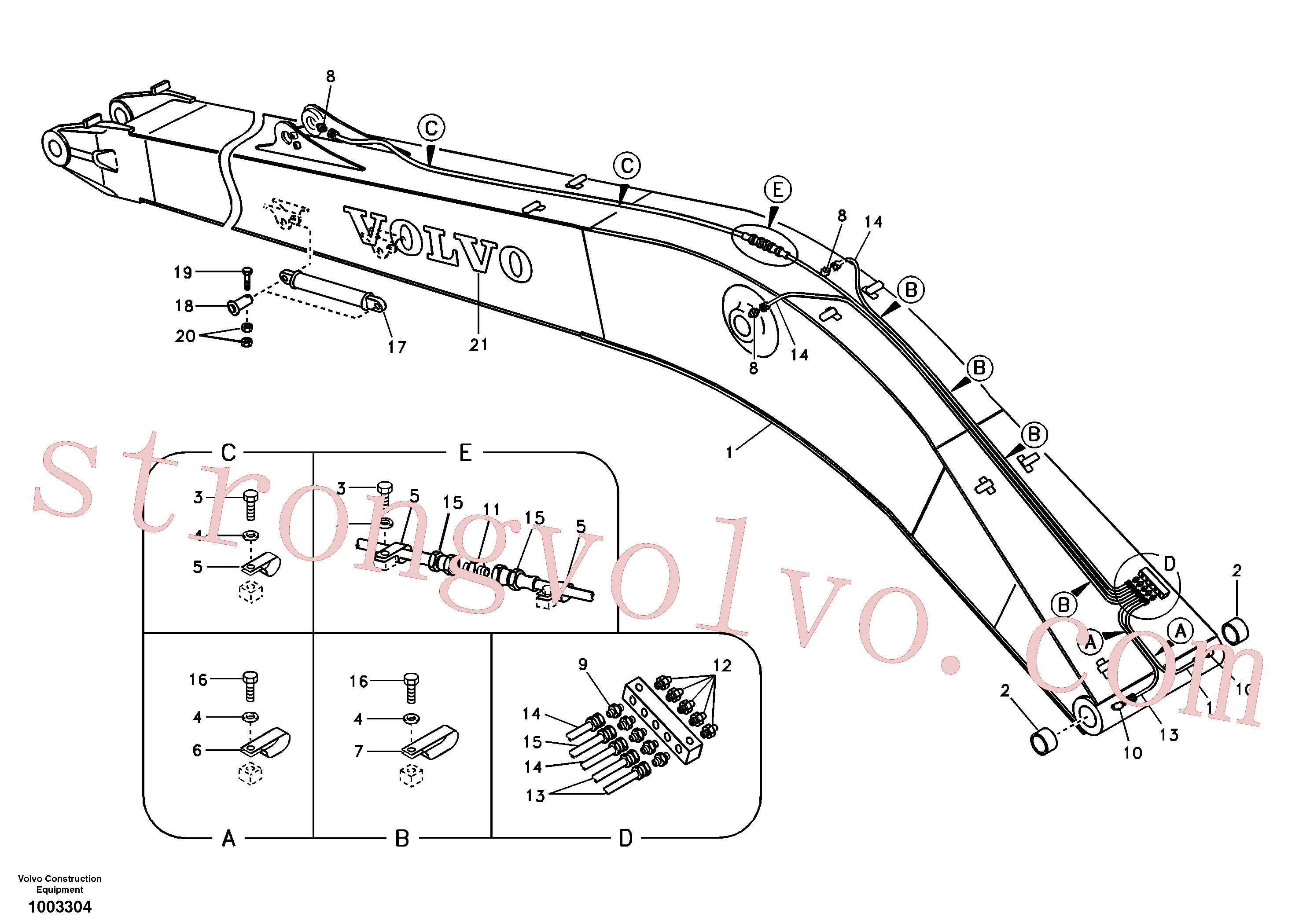 Volvo VOE14524804 Boom Volvo Acessórios para escavadeira