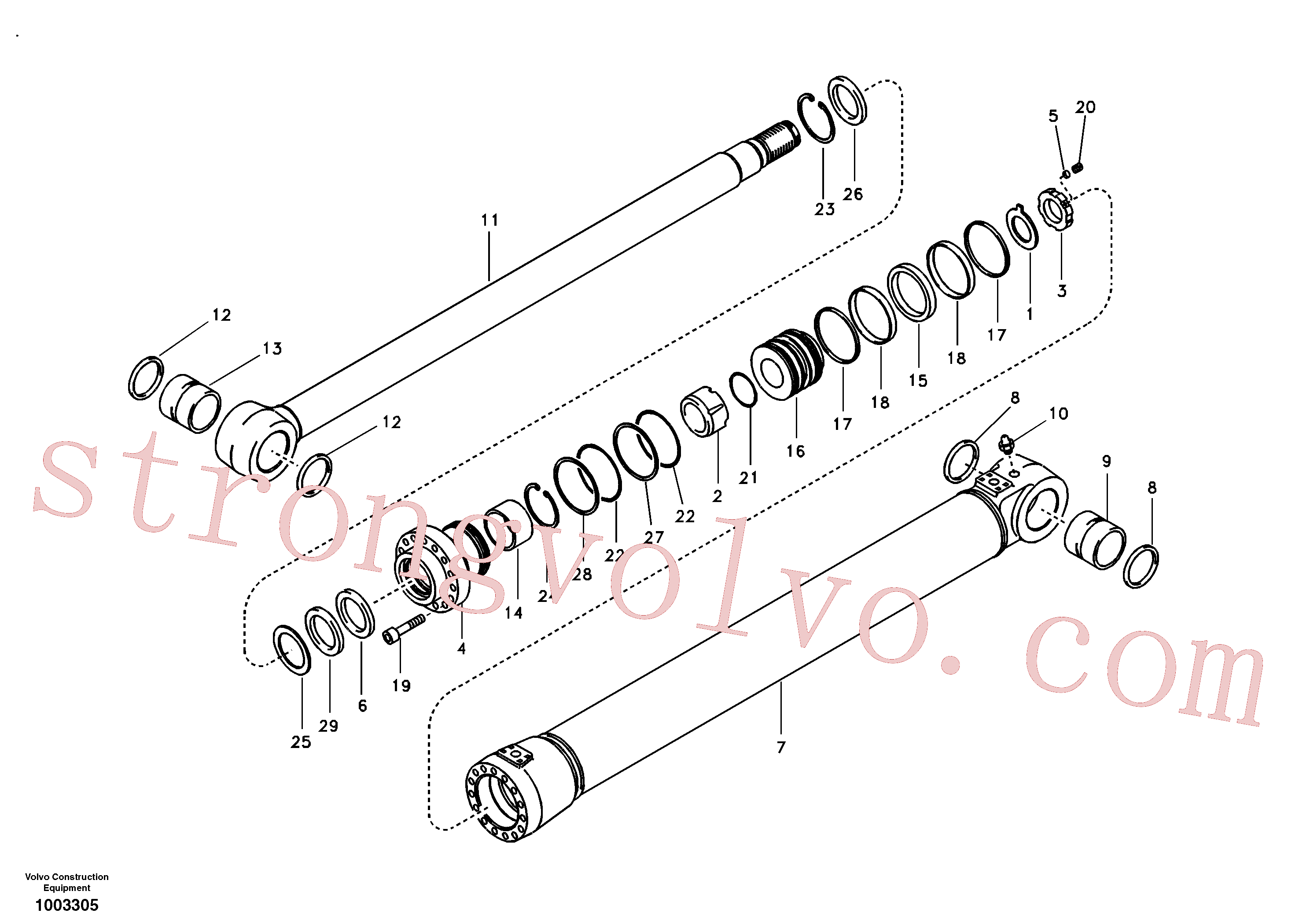 VOE14541247 Volvo Cilindro da lança(1003305 Montagem)