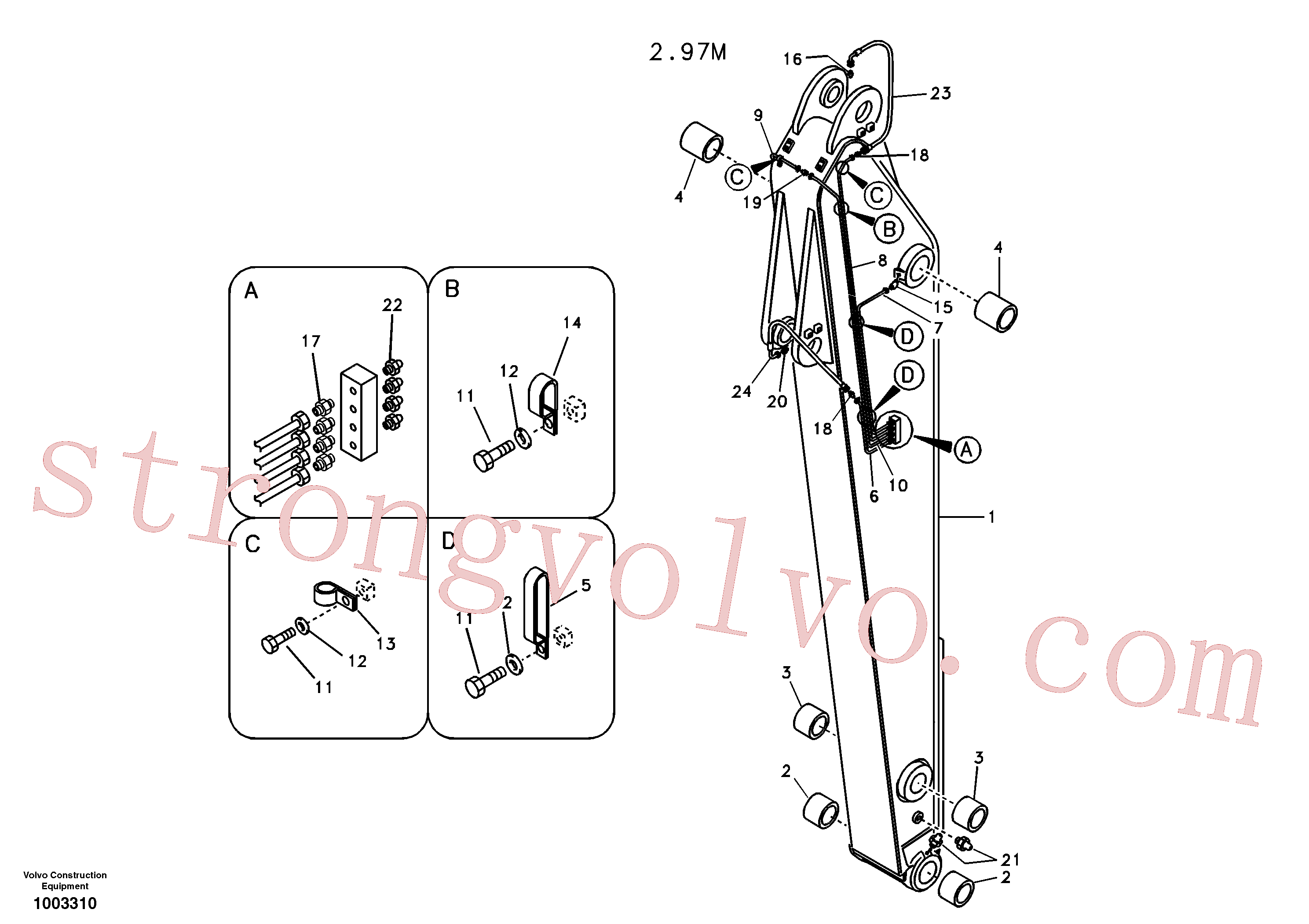 Volvo Acessórios para escavadeira VOE14511010 Pipe Acessórios