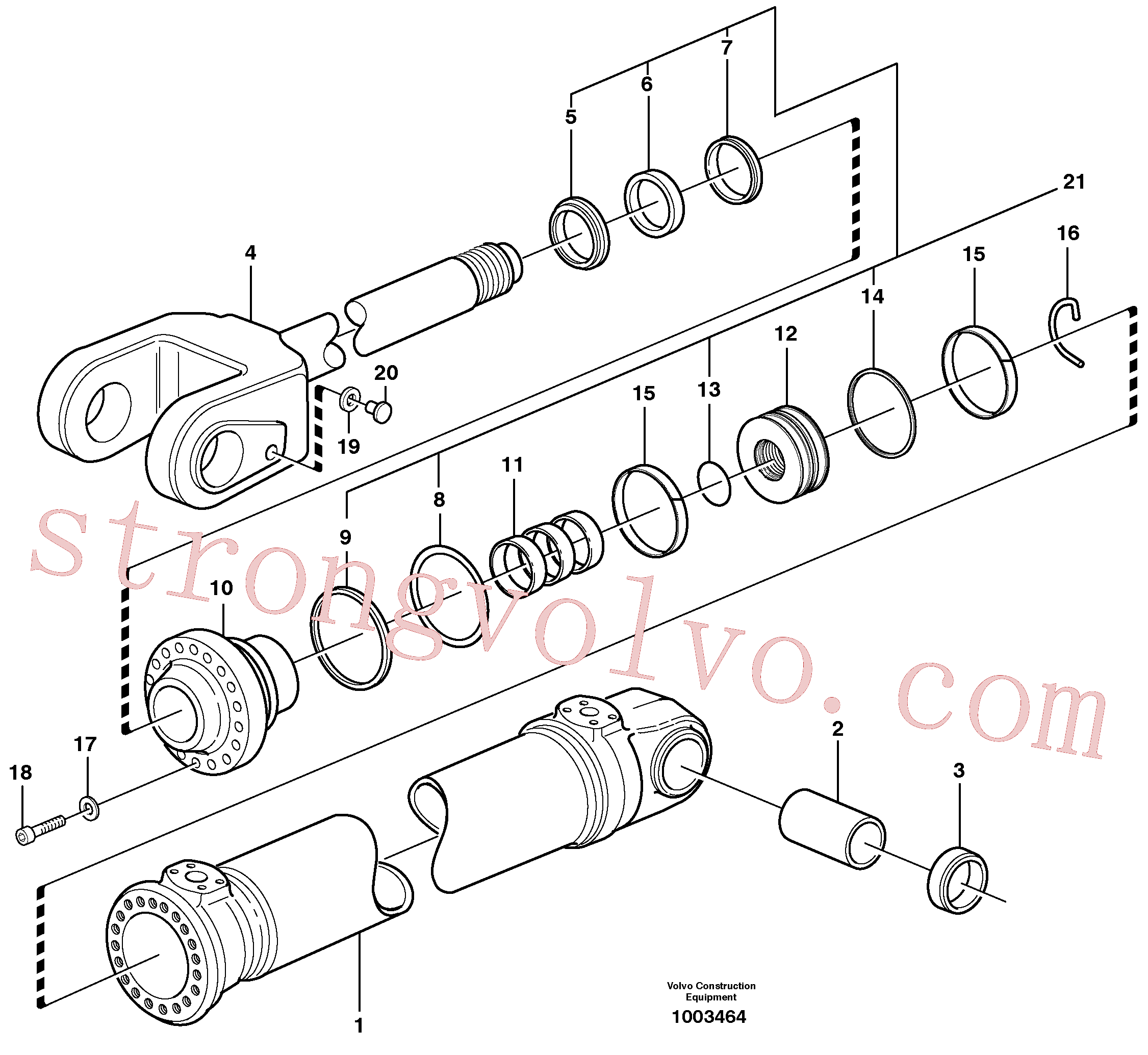 VOE4782860 Volvo Cilindro hidráulico, elevação(1003464 Montagem)