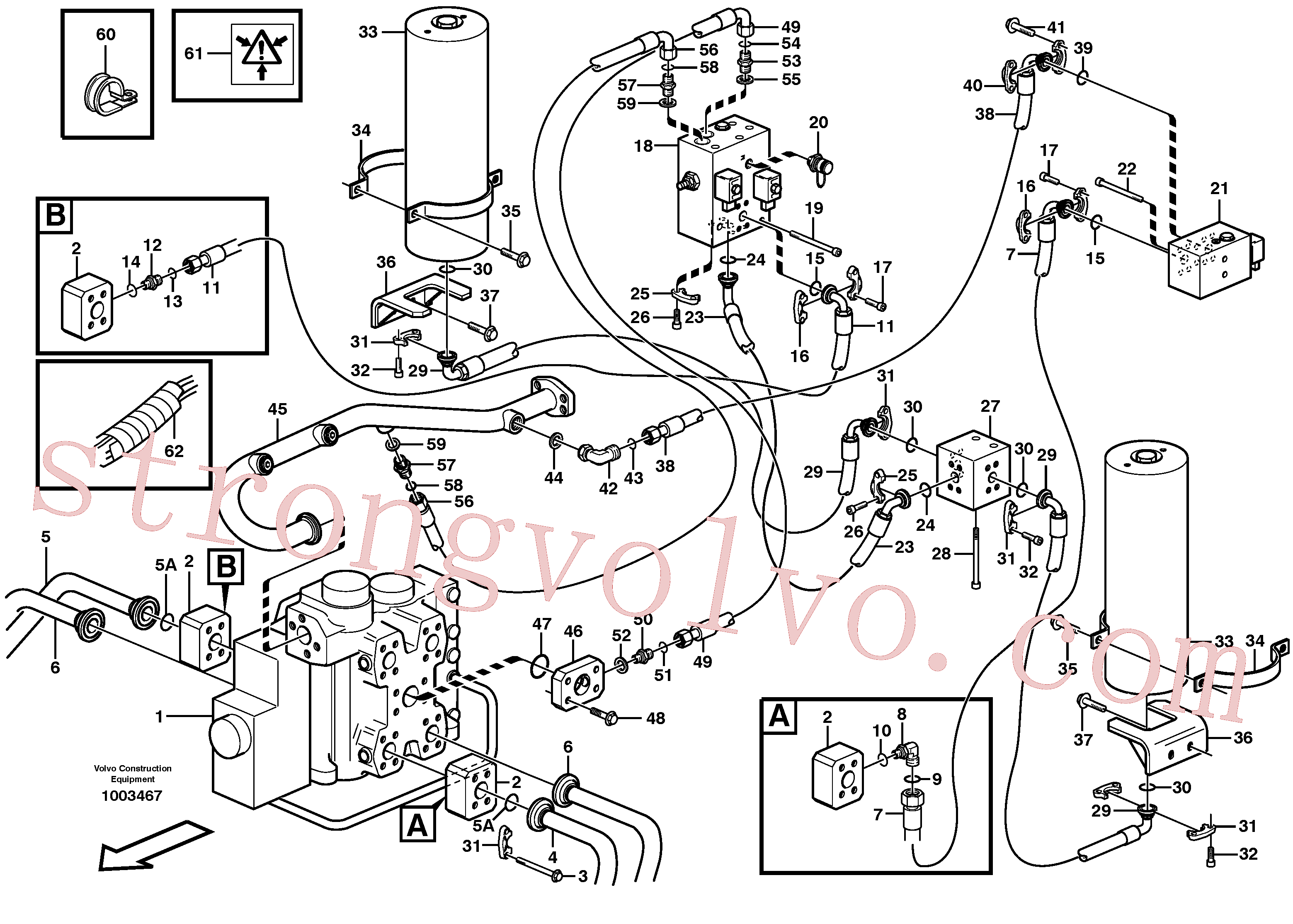 VOE11101827 Volvo Sistema de suspensão da lança(1003467 Montagem)