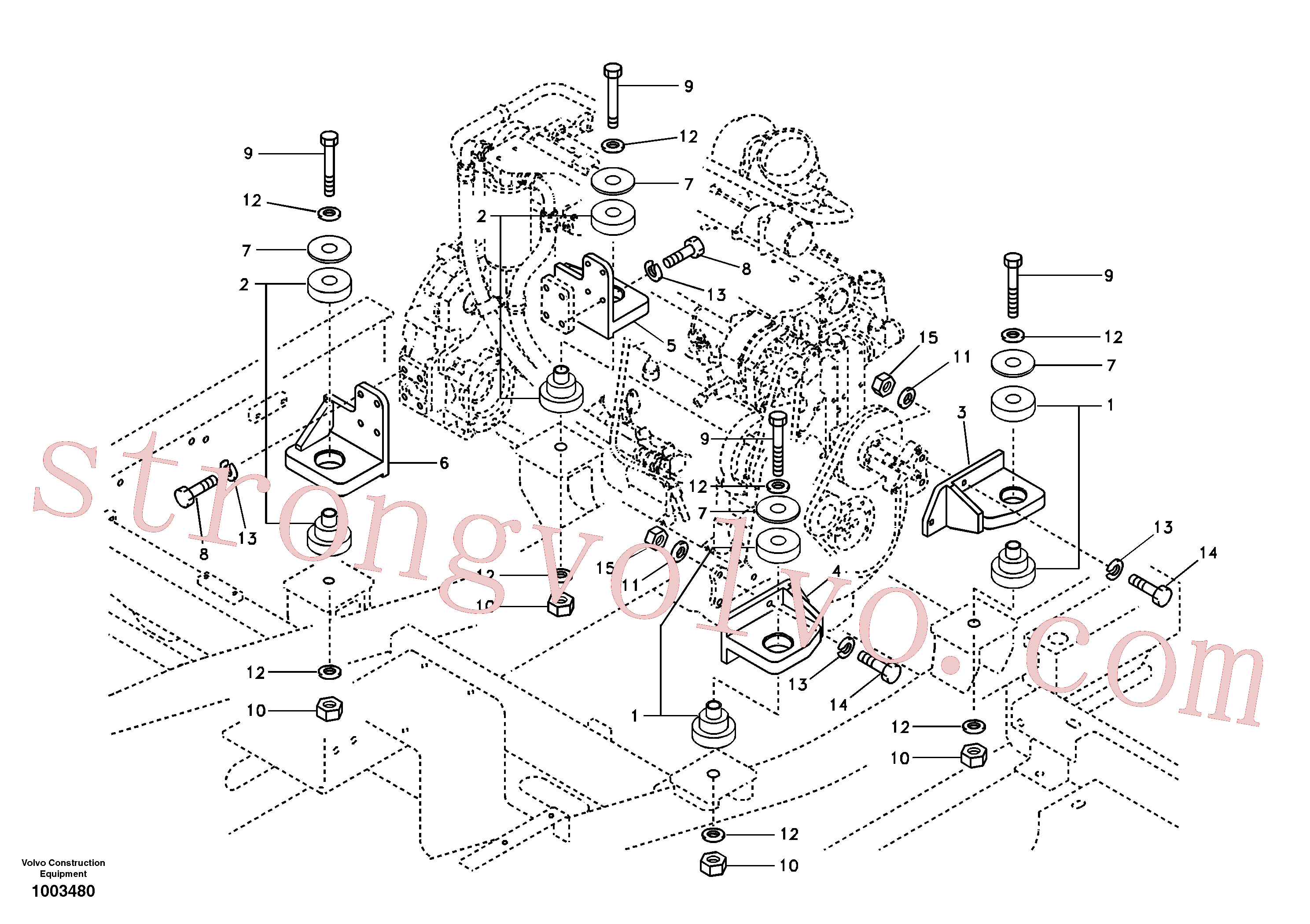 SA9111-12200 Volvo Apoio do motor(1003480 Montagem)