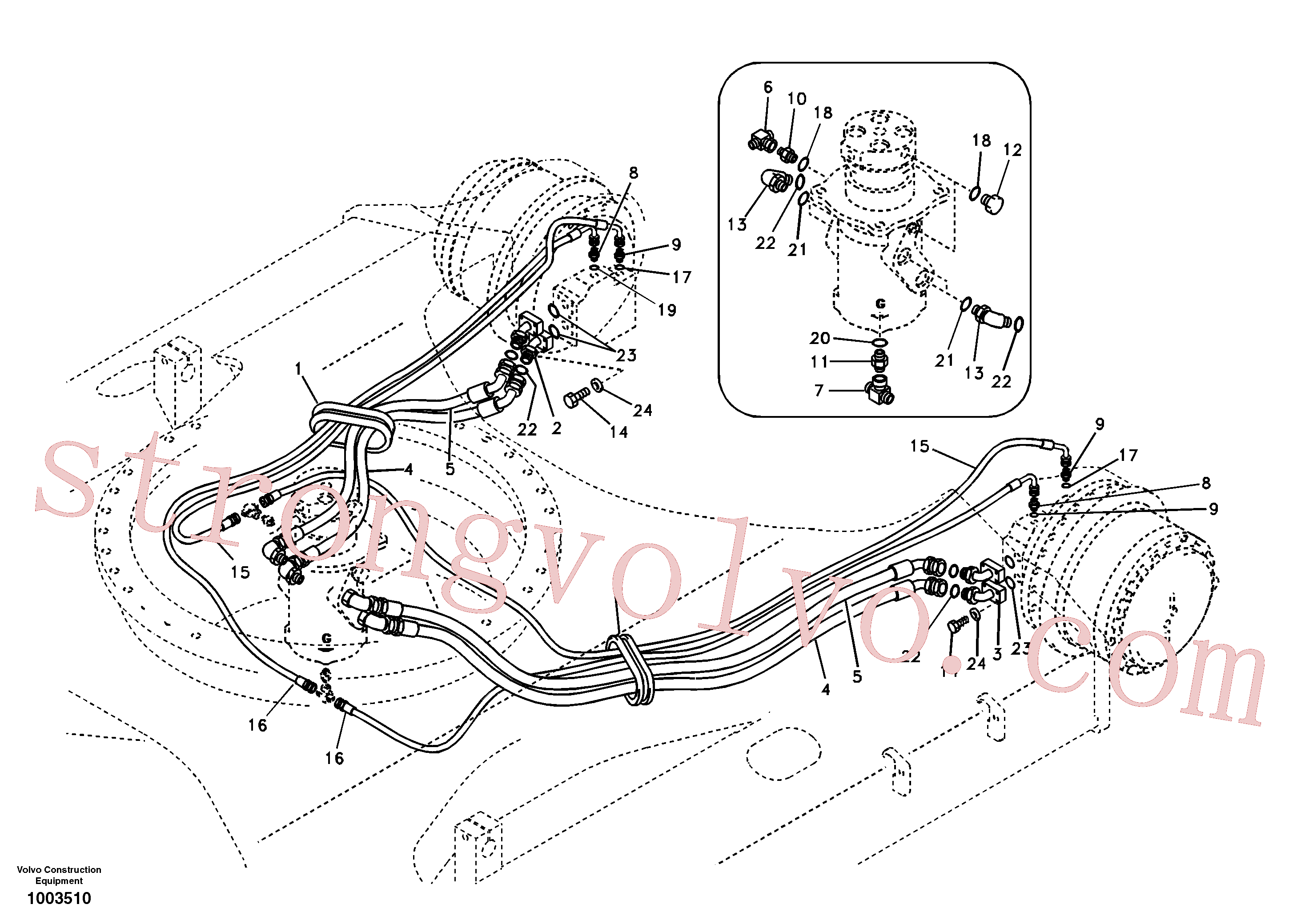 SA9402-06642 Volvo Linha da rótula, rótula ao motor de curso(1003510 Montagem)