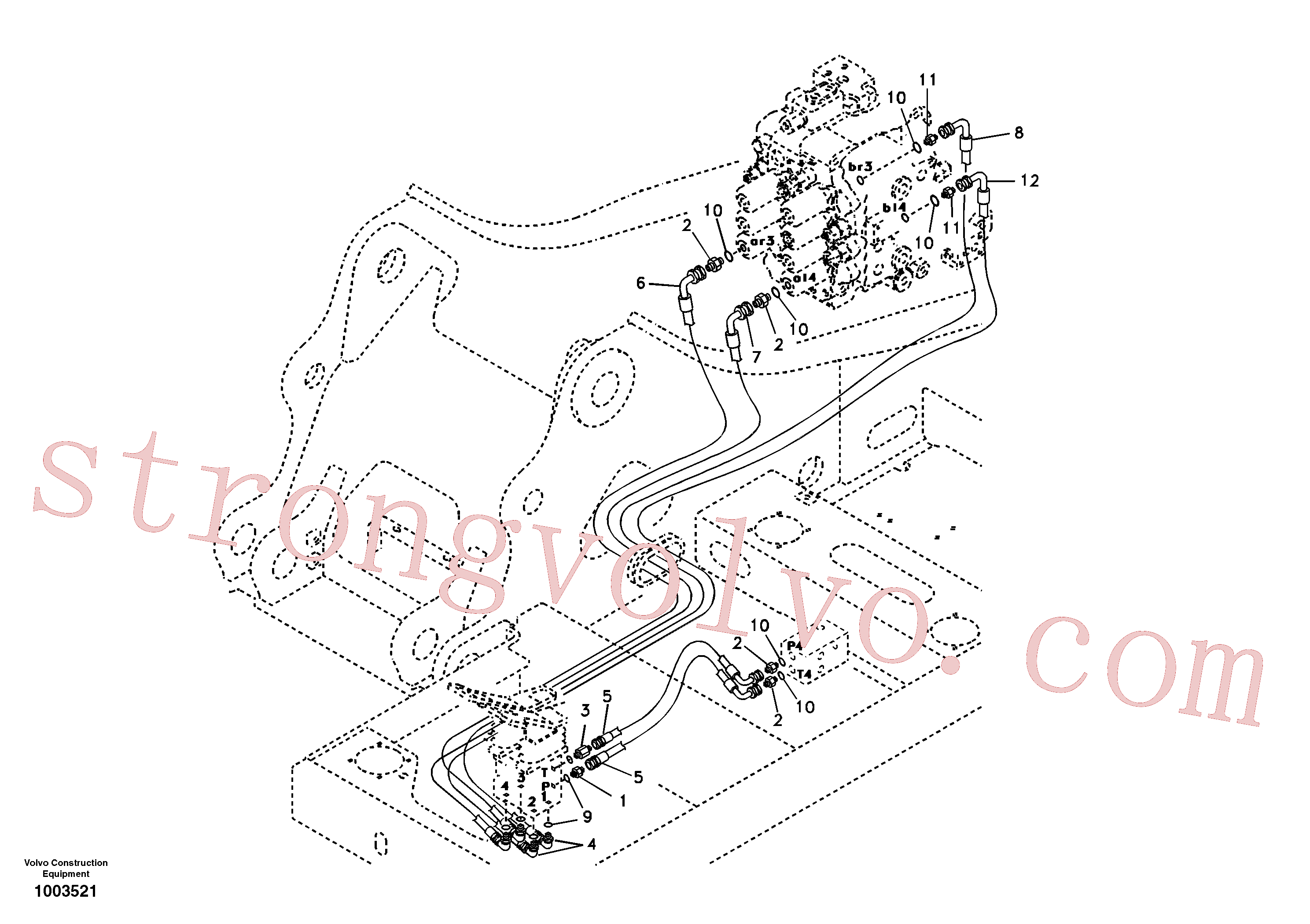 SA9453-03254 Volvo Sistema servomotor, válvula de comando para pedal da válvula de comando(1003521 Montagem)