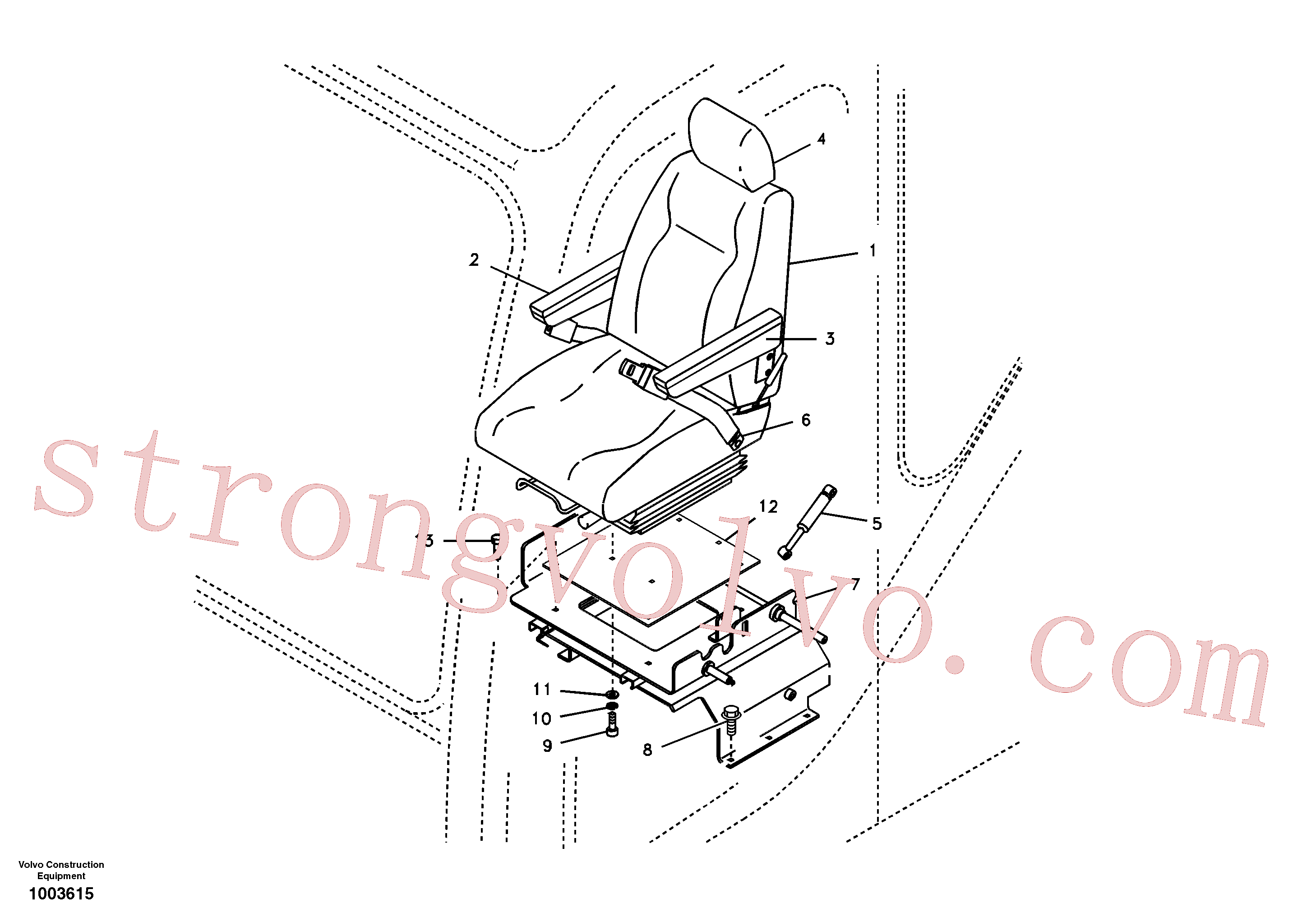 VOE967630 Volvo Banco do operador com acessórios(1003615 Montagem)