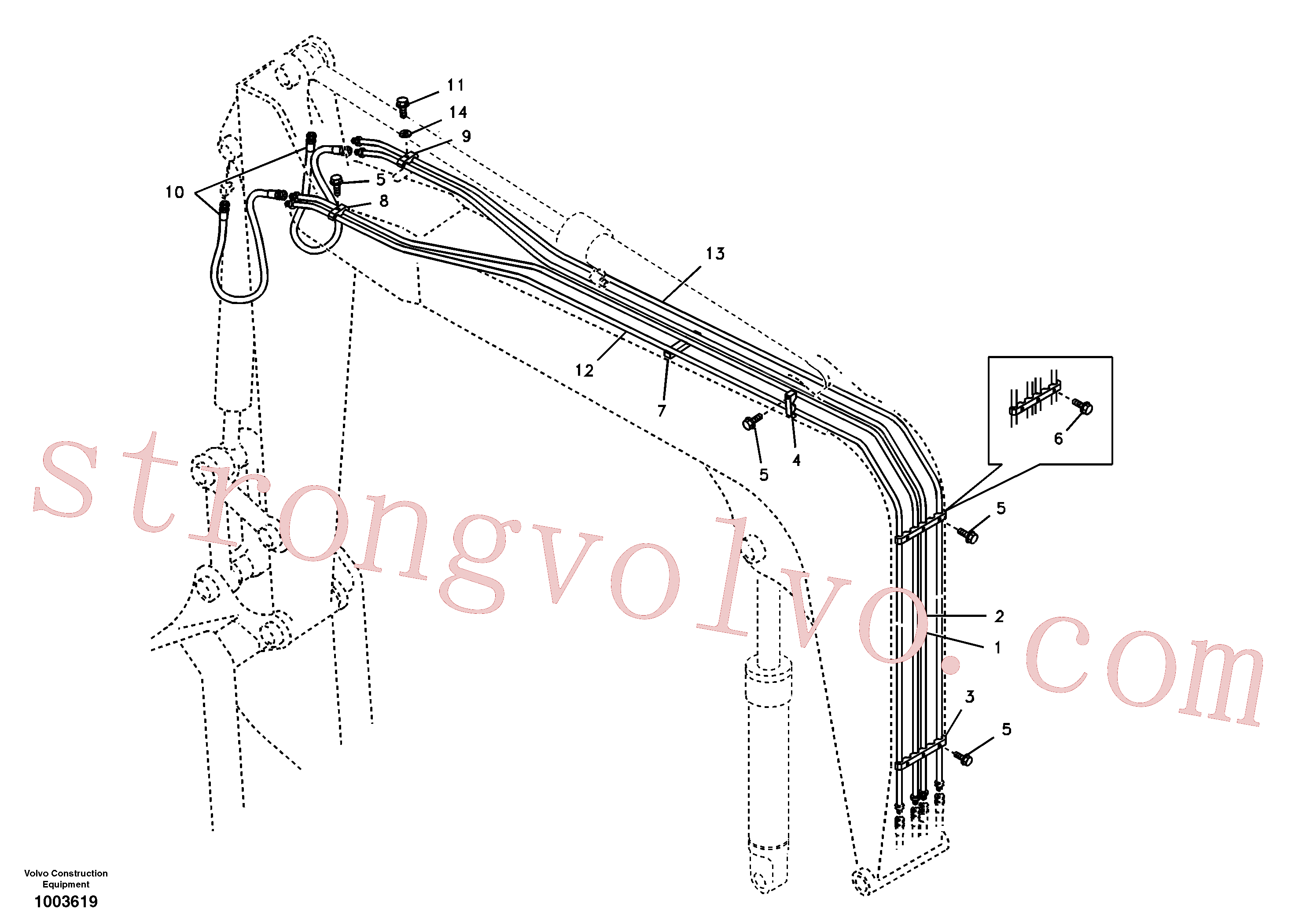 China Made SA1174-30062 Pipe Volvo Acessórios para escavadeira