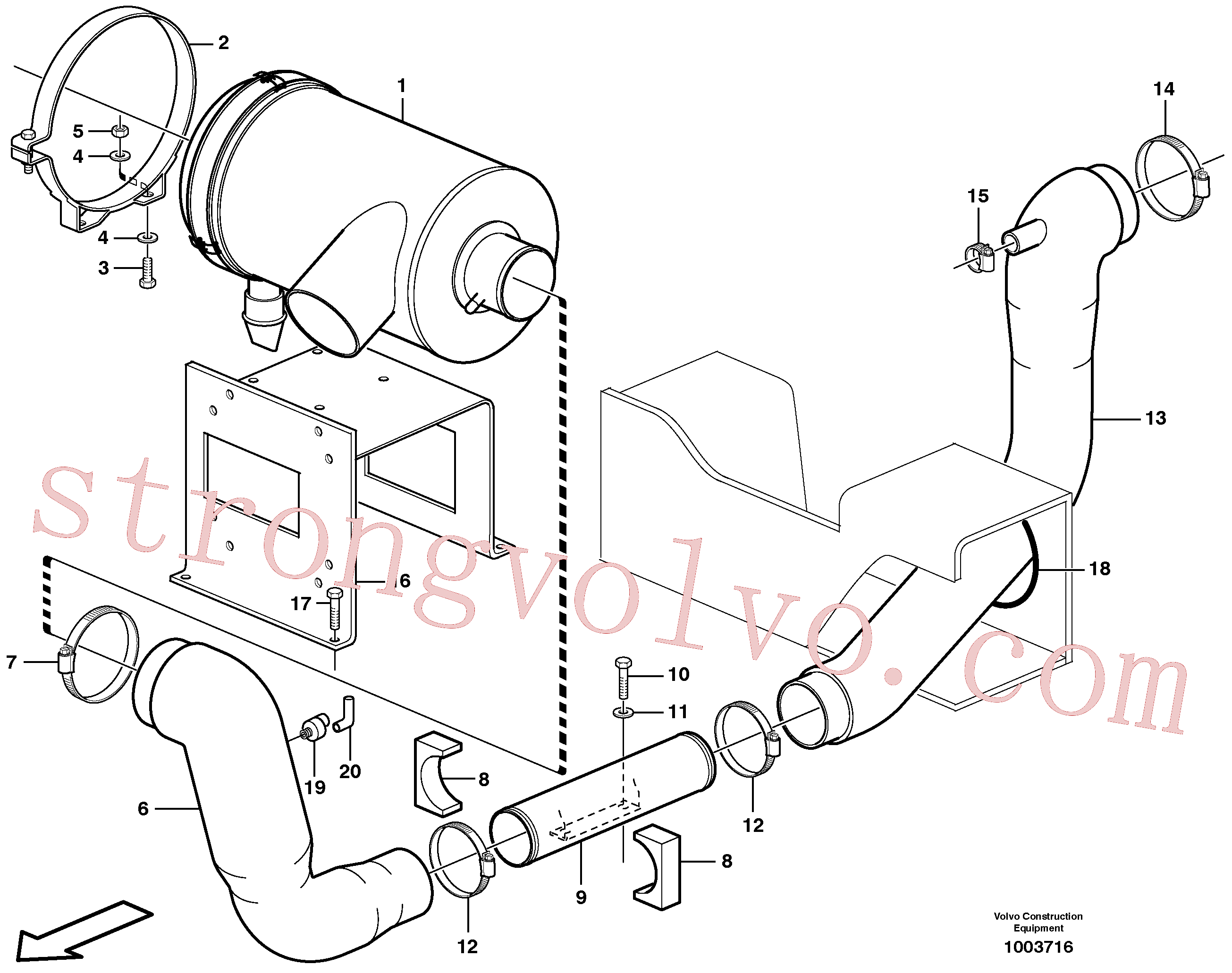 VOE14340625 Volvo Filtro de ar com acessórios(1003716 Montagem)