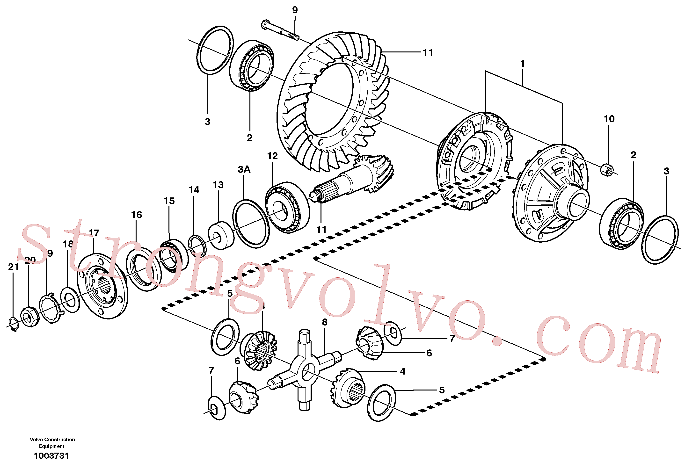 VOE11035920 Engr lateral do difer Volvo escavadeira