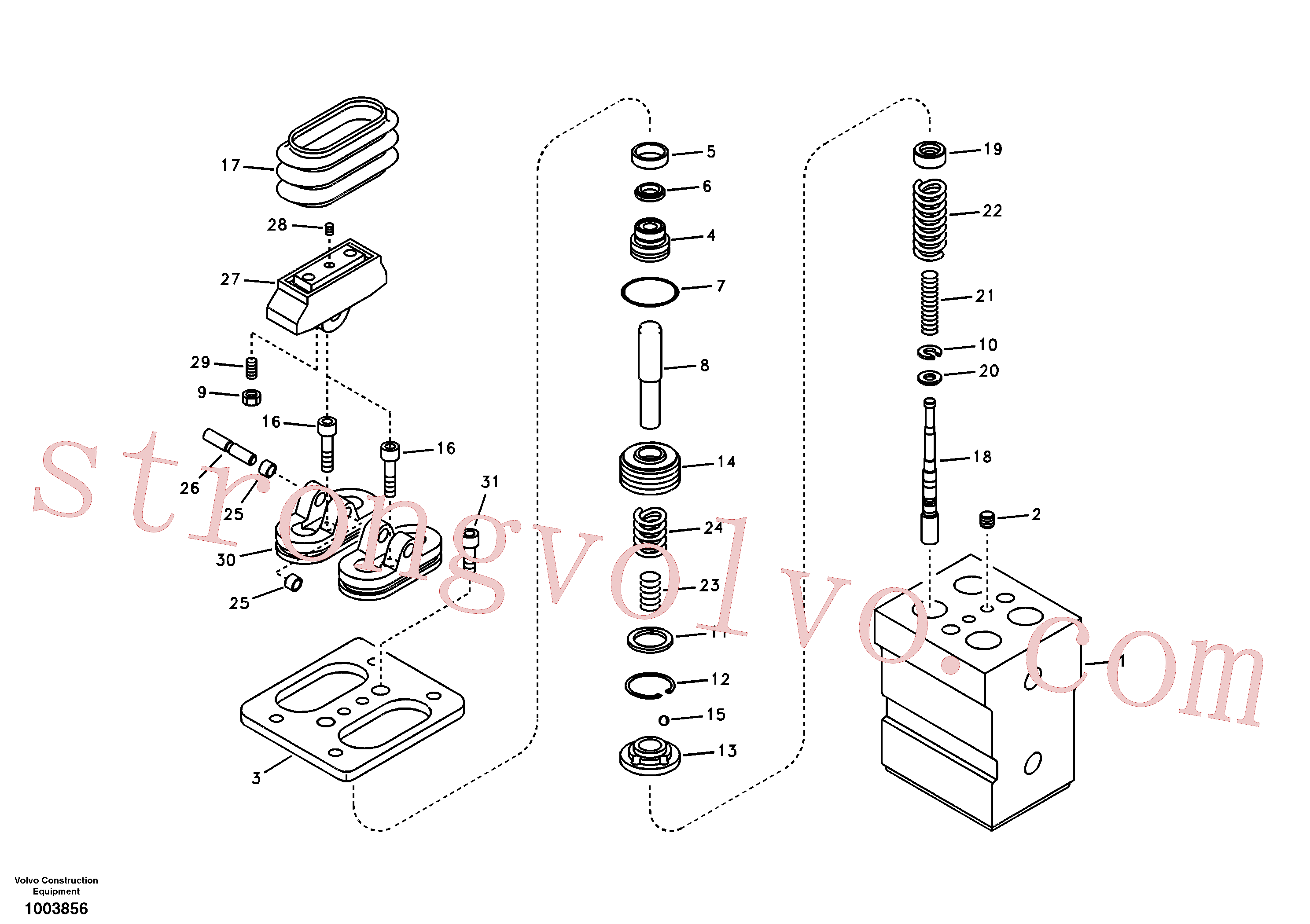 VOE14516636 Volvo Pedal da válvula de comando à distância, motor de curso(1003856 Montagem)