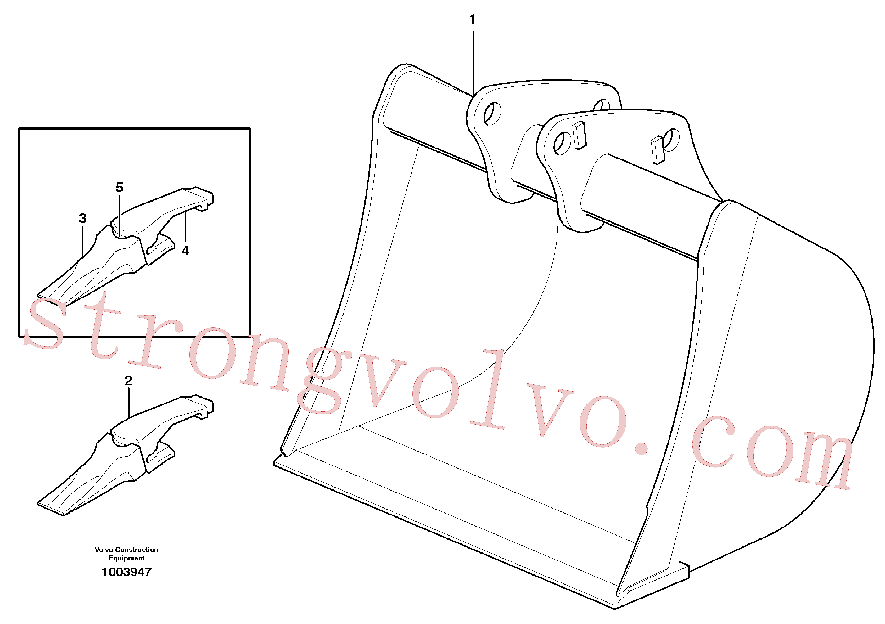VOE11801591 Volvo Balde, direito com dentes(1003947 Montagem)
