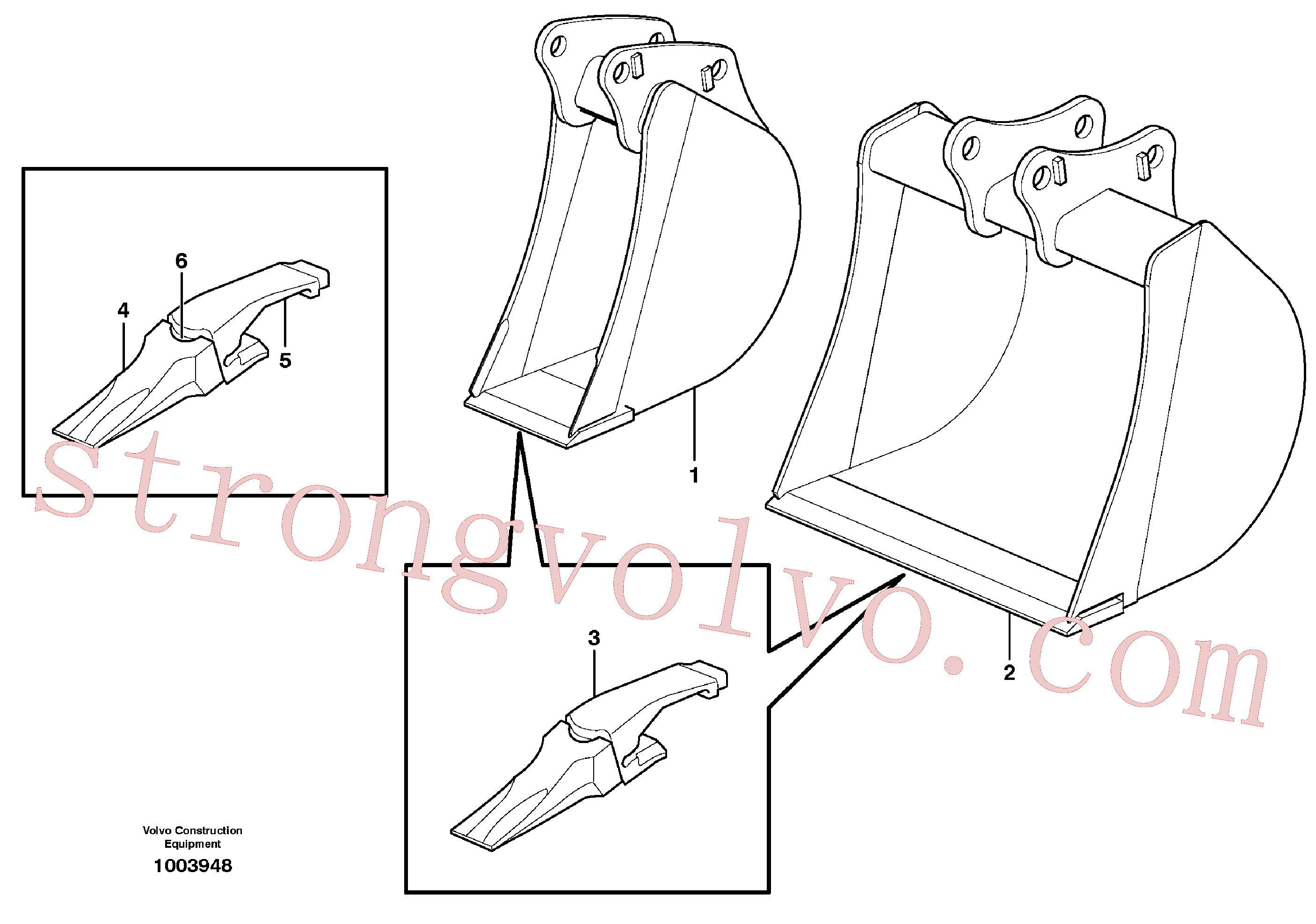VOE11884312 Volvo Balde, direito com dentes(1003948 Montagem)