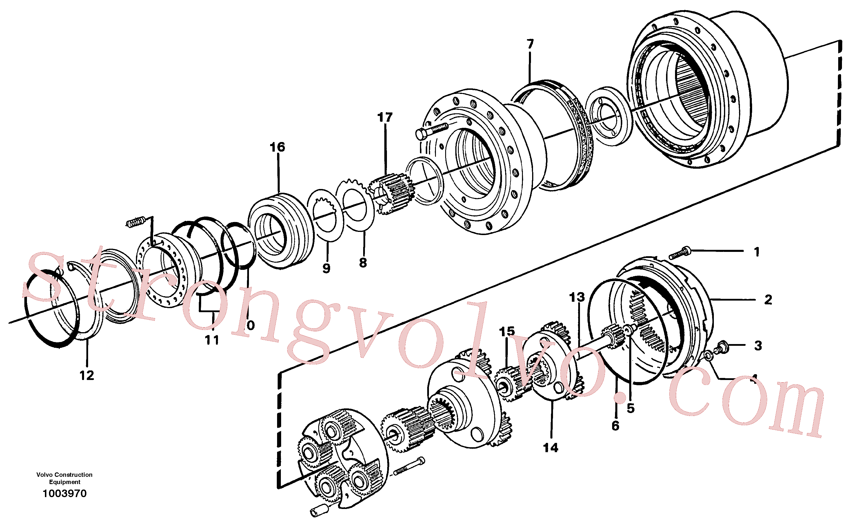 VOE14261093 Jogo engrenagens Volvo escavadeira