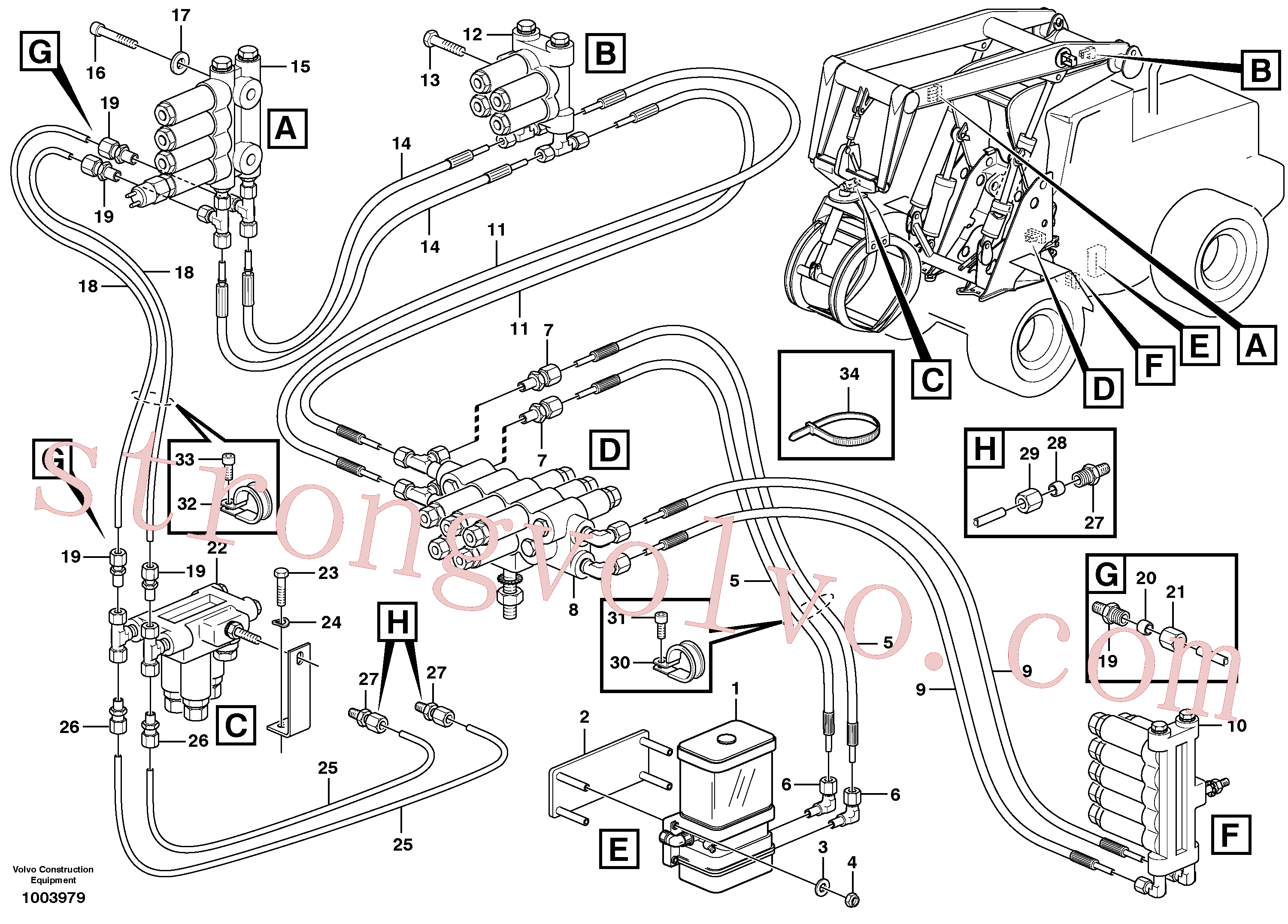 VOE942001 Volvo Lubrificação centralizada(1003979 Montagem)