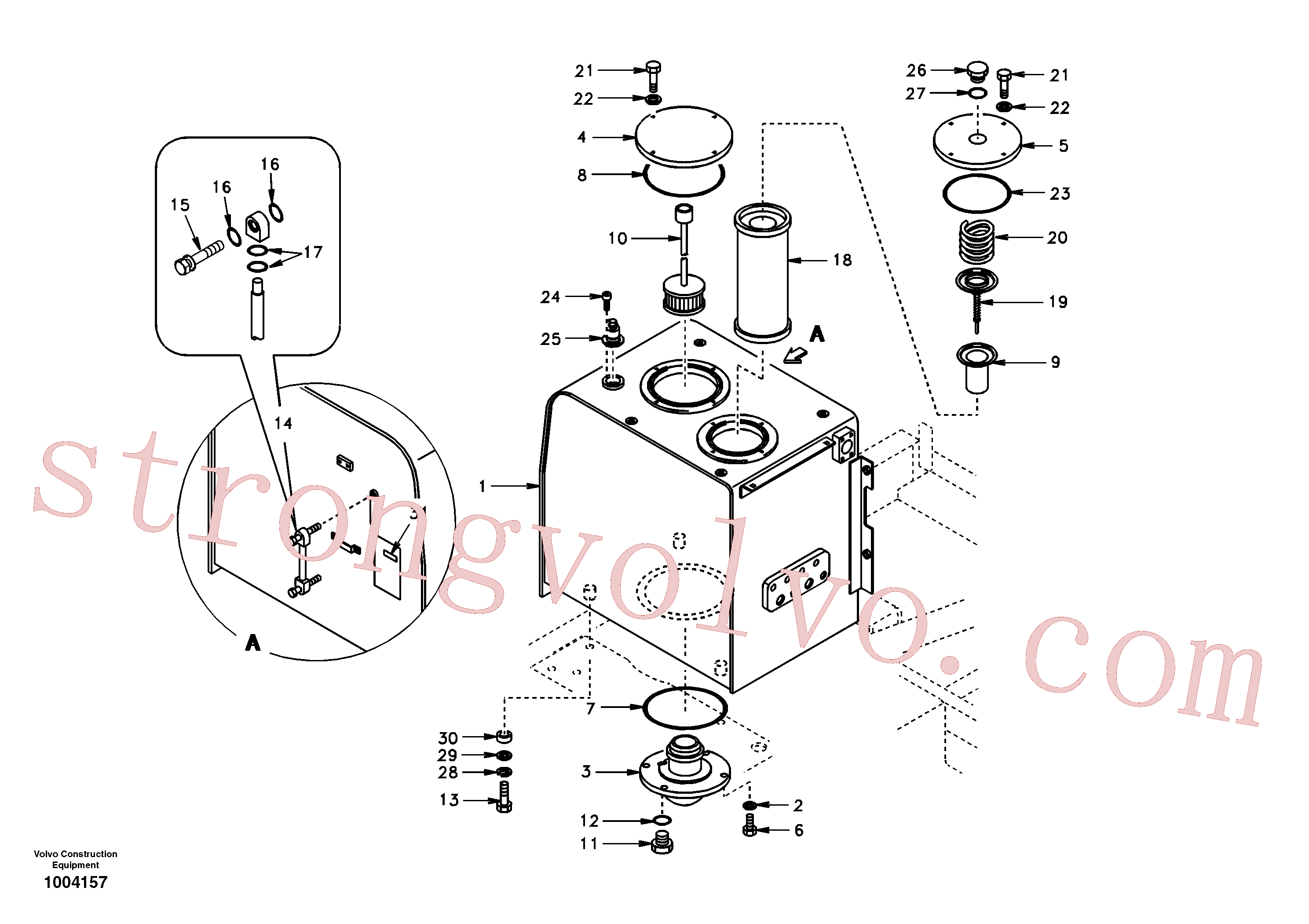 SA1041-00750 Volvo Depósito de óleo hidráulico(1004157 Montagem)