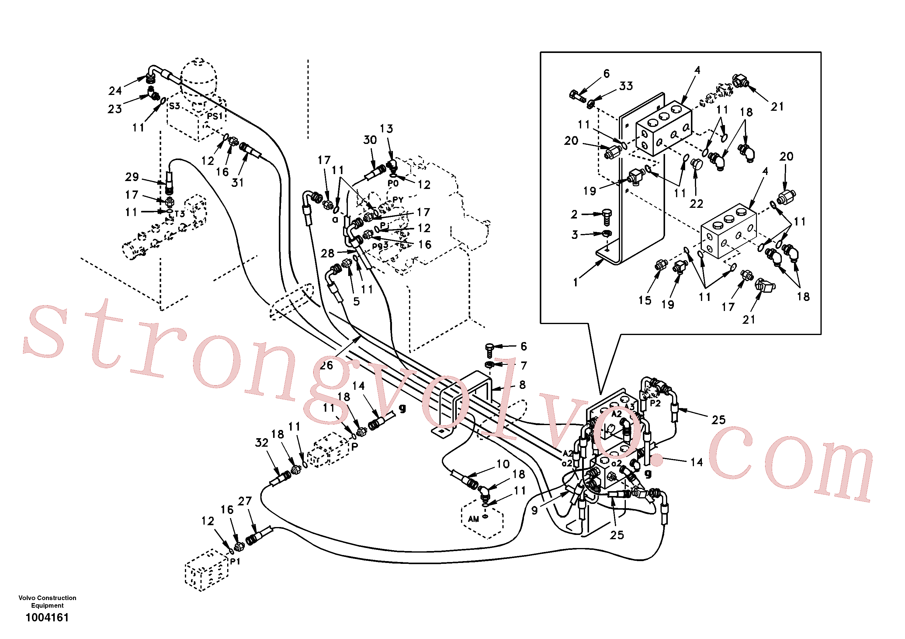 SA9453-03238 Volvo Sistema servomotor, válvula de comando para válvula solenóide(1004161 Montagem)