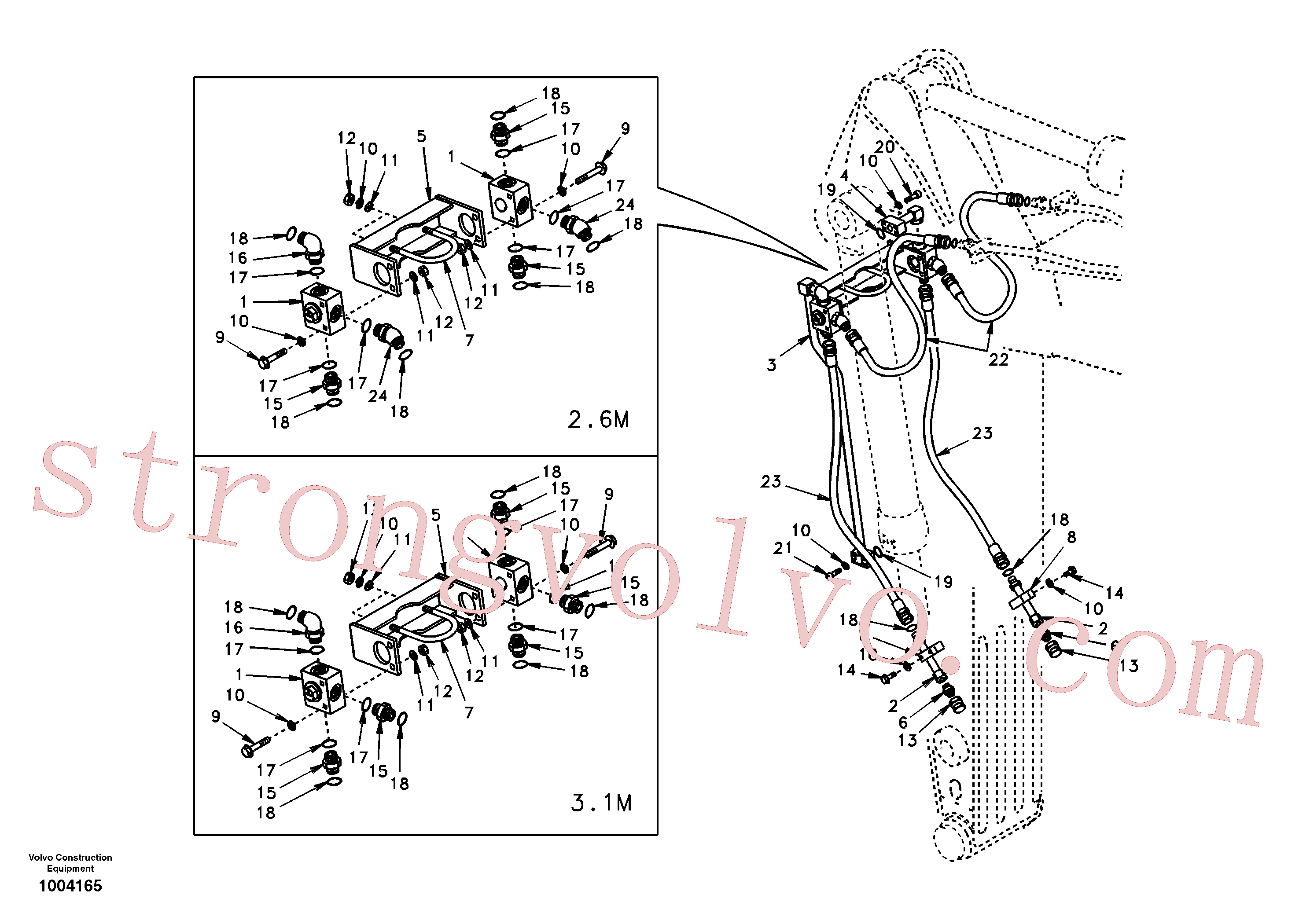 Volvo Acessórios para escavadeira VOE937019 Mangueira completa Acessórios