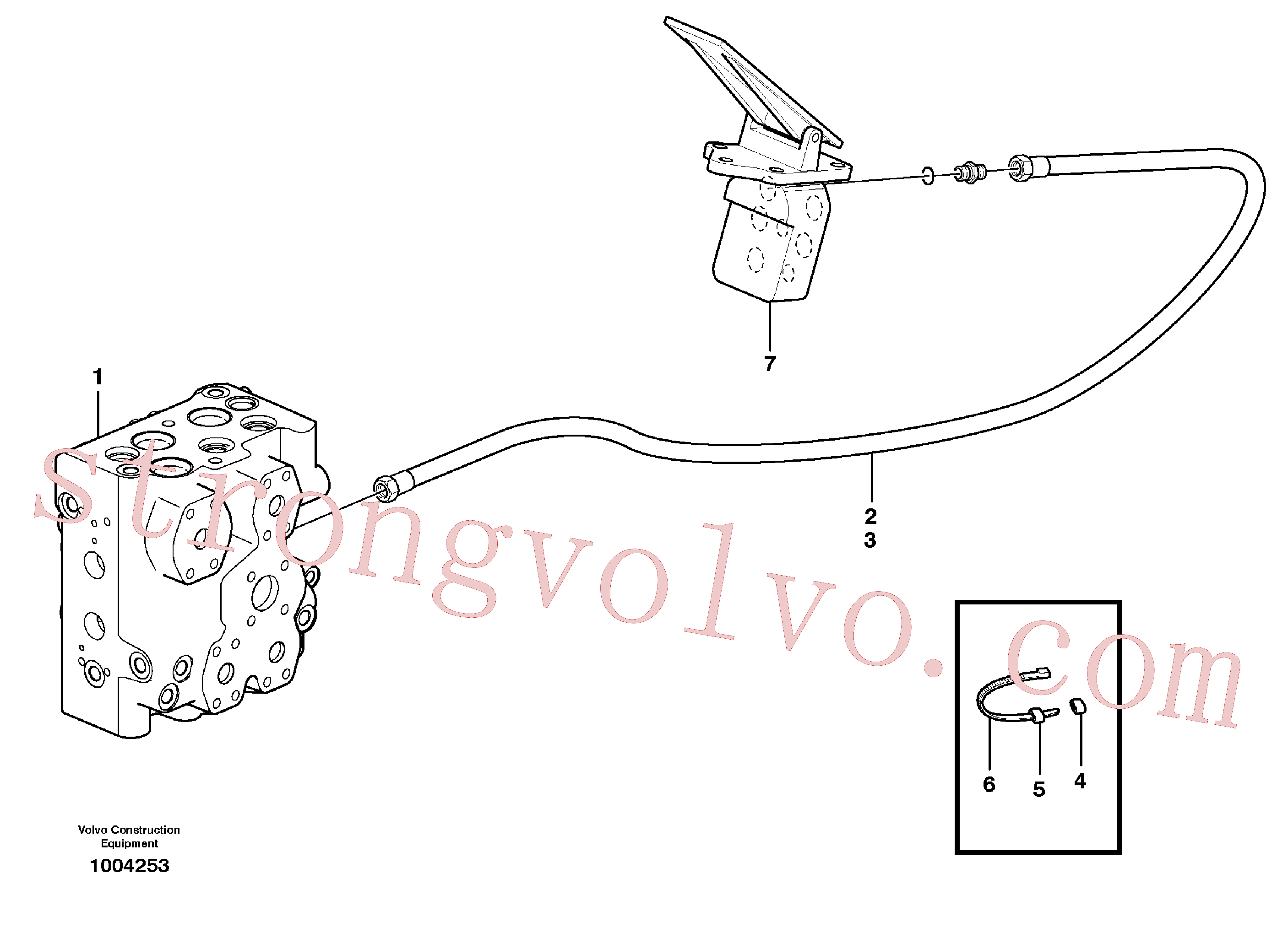 VOE927503 Volvo Linha de drenagem, válvula de controlo(1004253 Montagem)