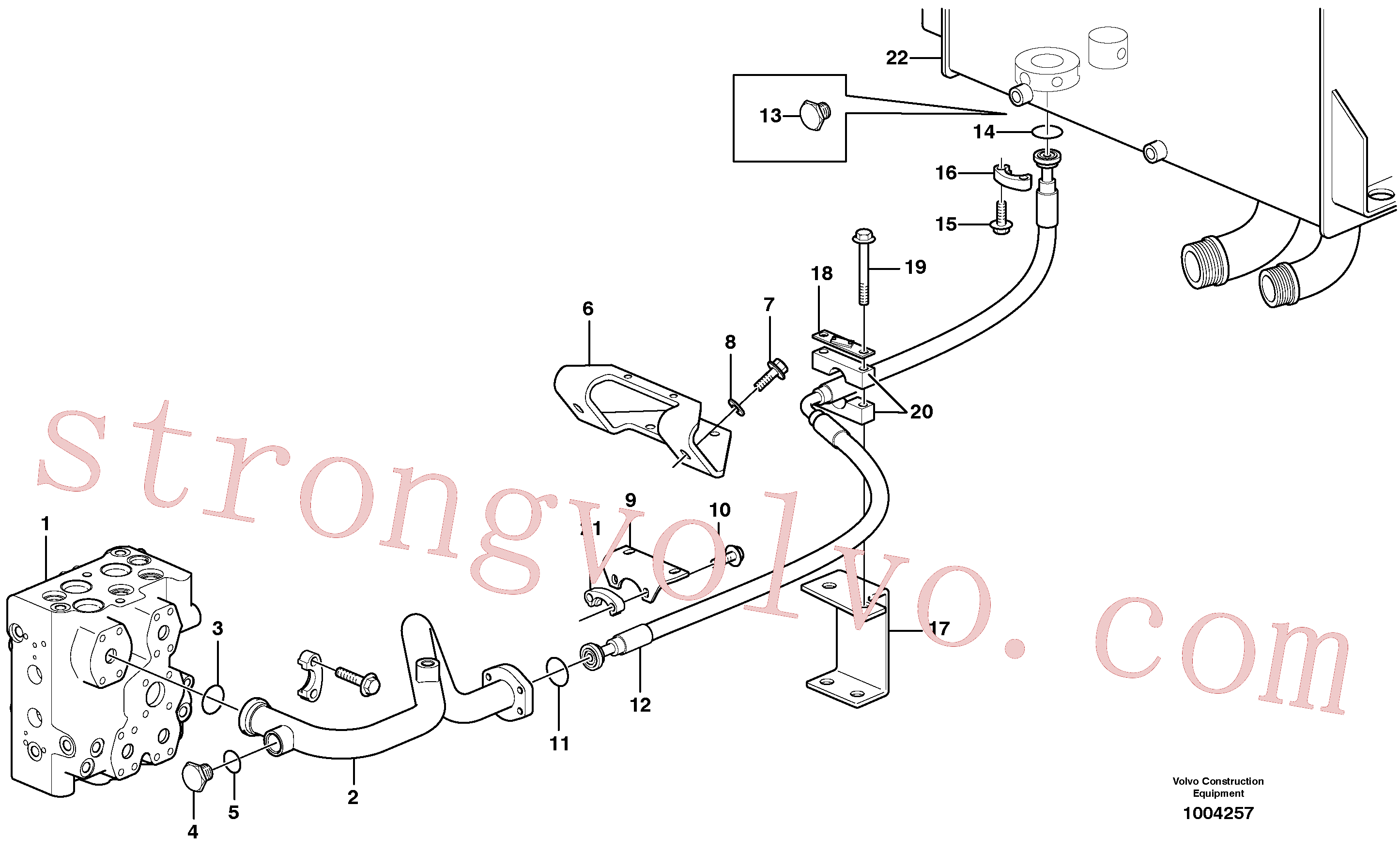 RM95375093 Volvo Sistema hidráulico, linha de retorno(1004257 Montagem)