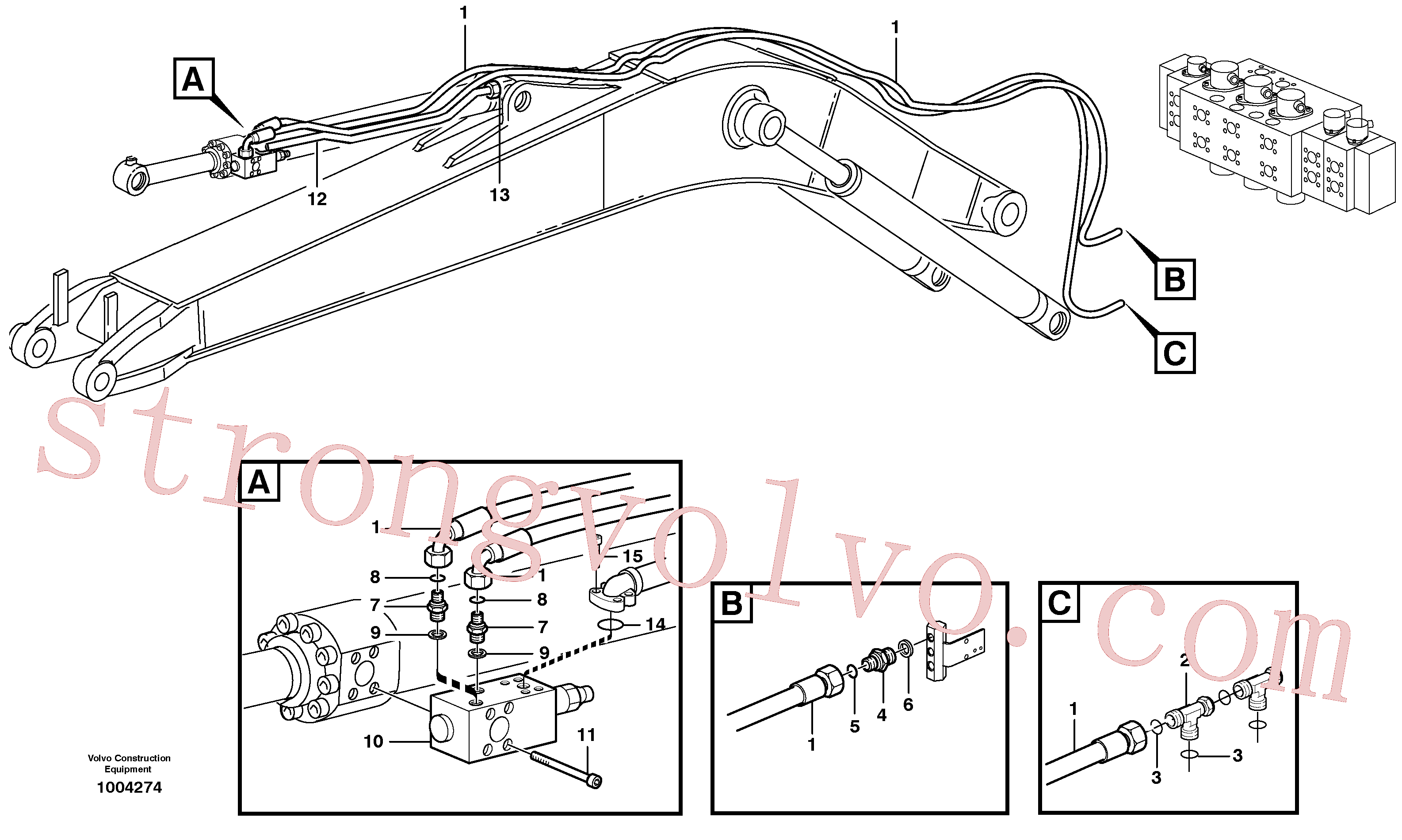 VOE14378853 Mangueira Inscreva-se para Volvo Acessórios para escavadeira