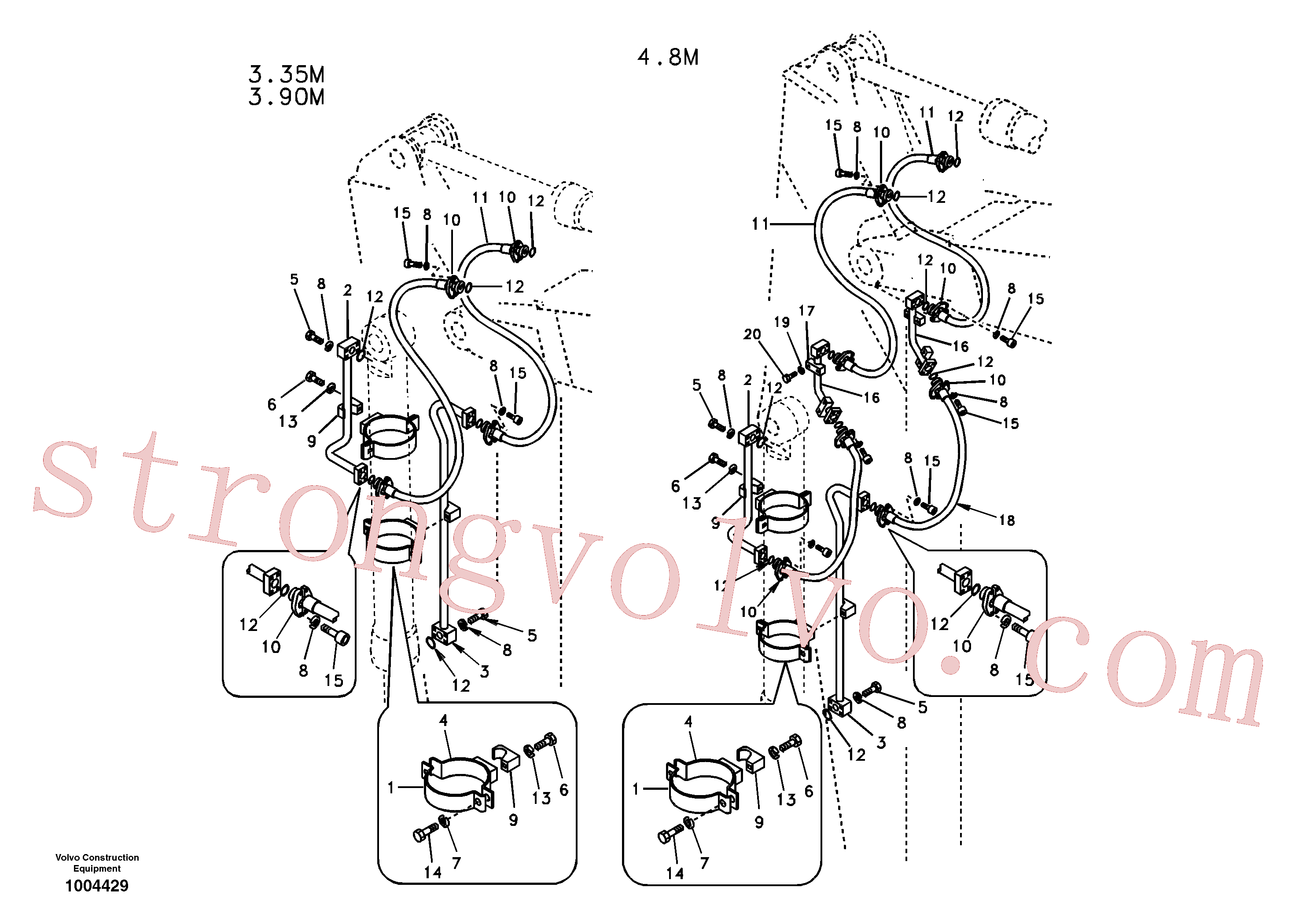 VOE14504780 Volvo Hidráulica de serviço, cilindro do balde no braço de afundamento(1004429 Montagem)