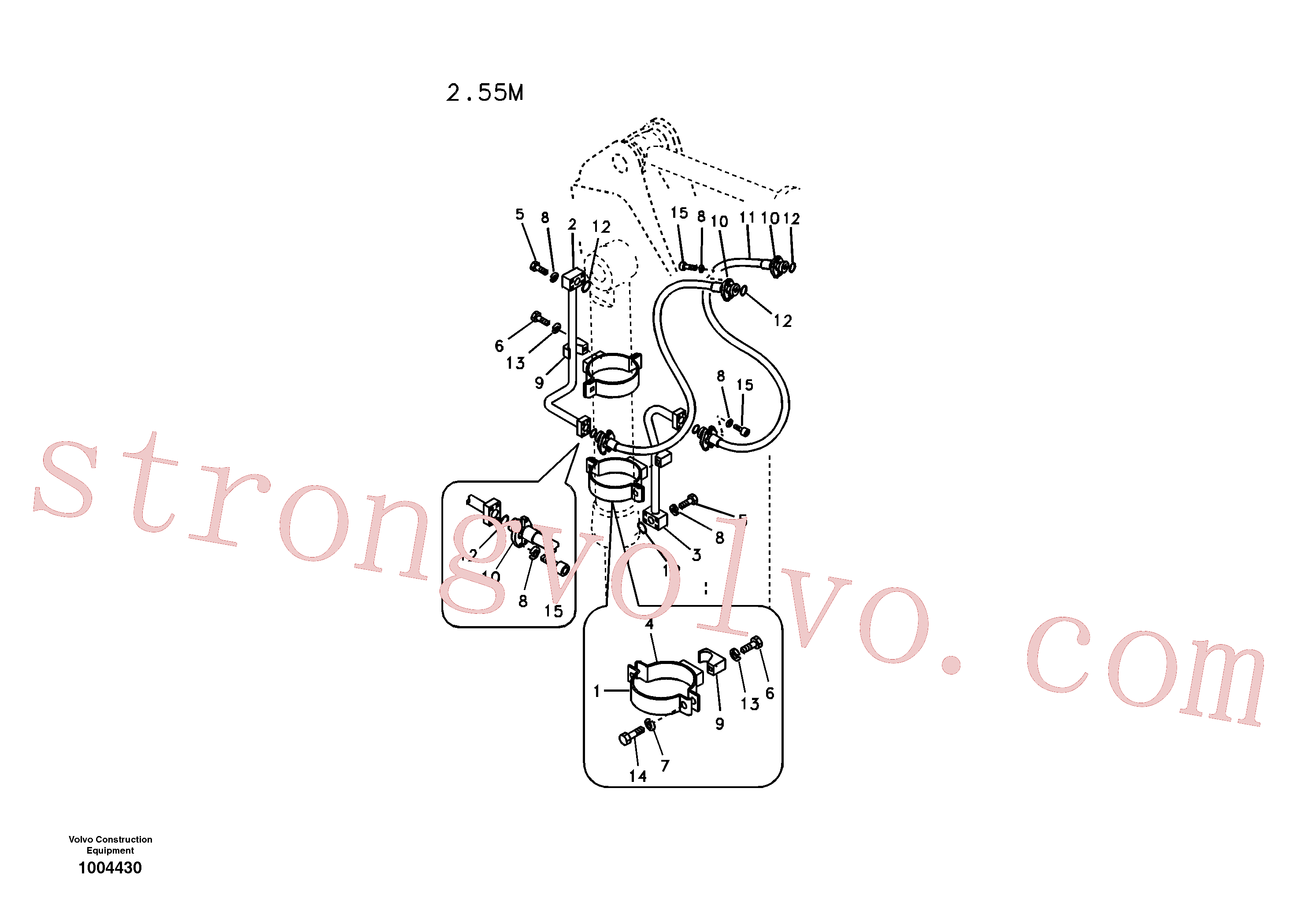 SA9459-03690 Volvo Hidráulica de serviço, cilindro do balde no braço de afundamento(1004430 Montagem)