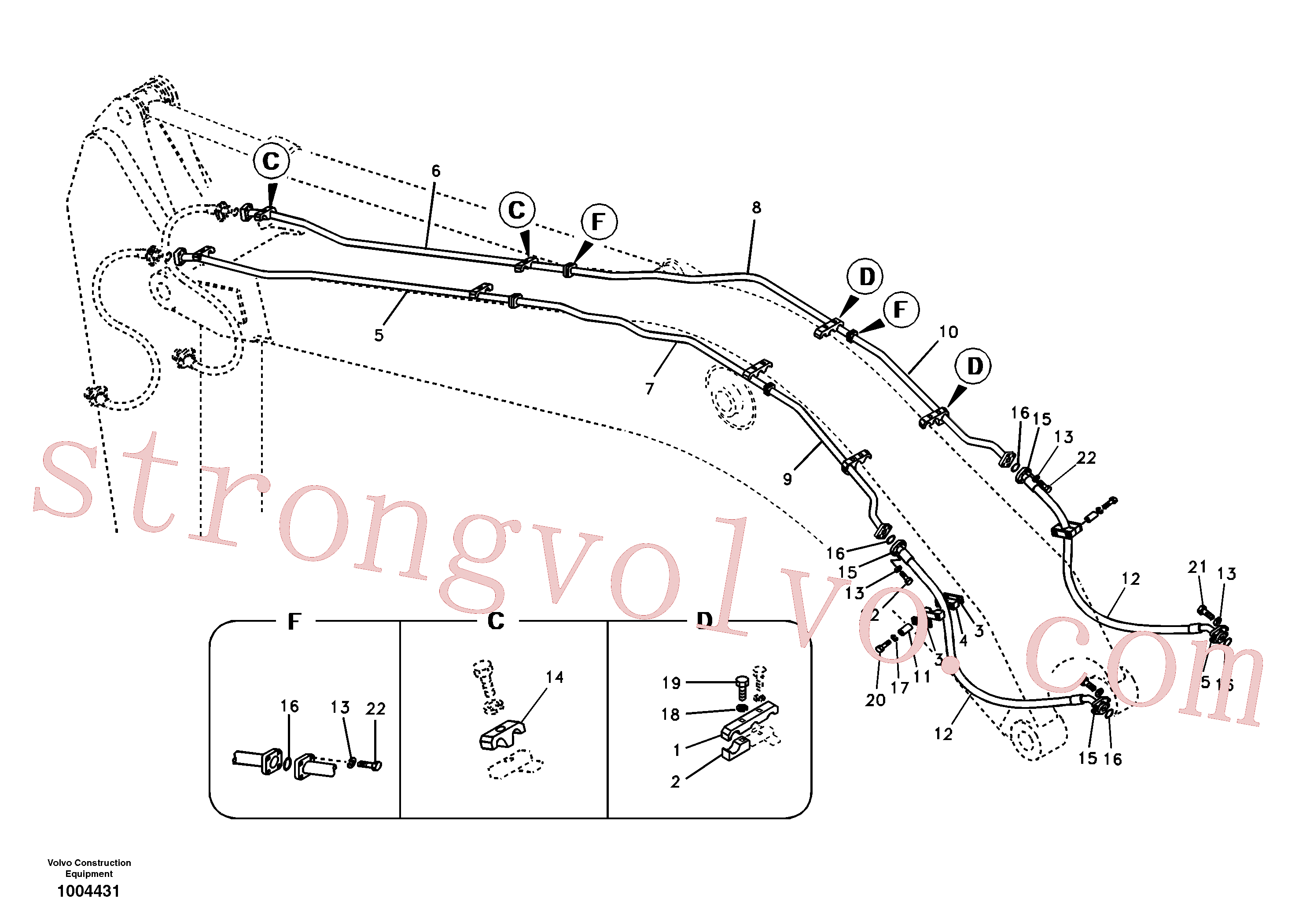 Volvo Acessórios para escavadeira VOE14676983 Pipe Acessórios