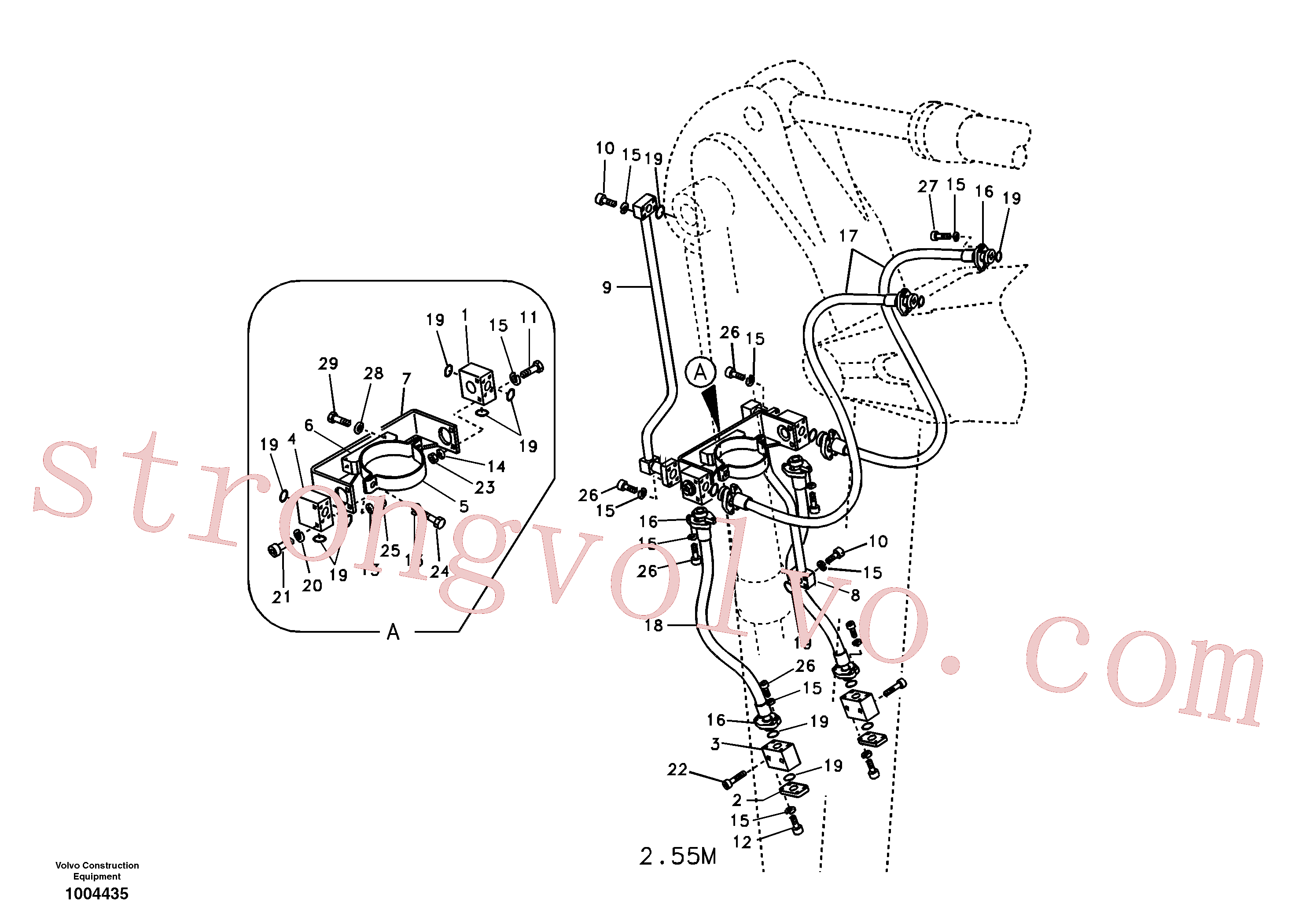 VOE967665 Parafuso soquete sext Volvo escavadeira