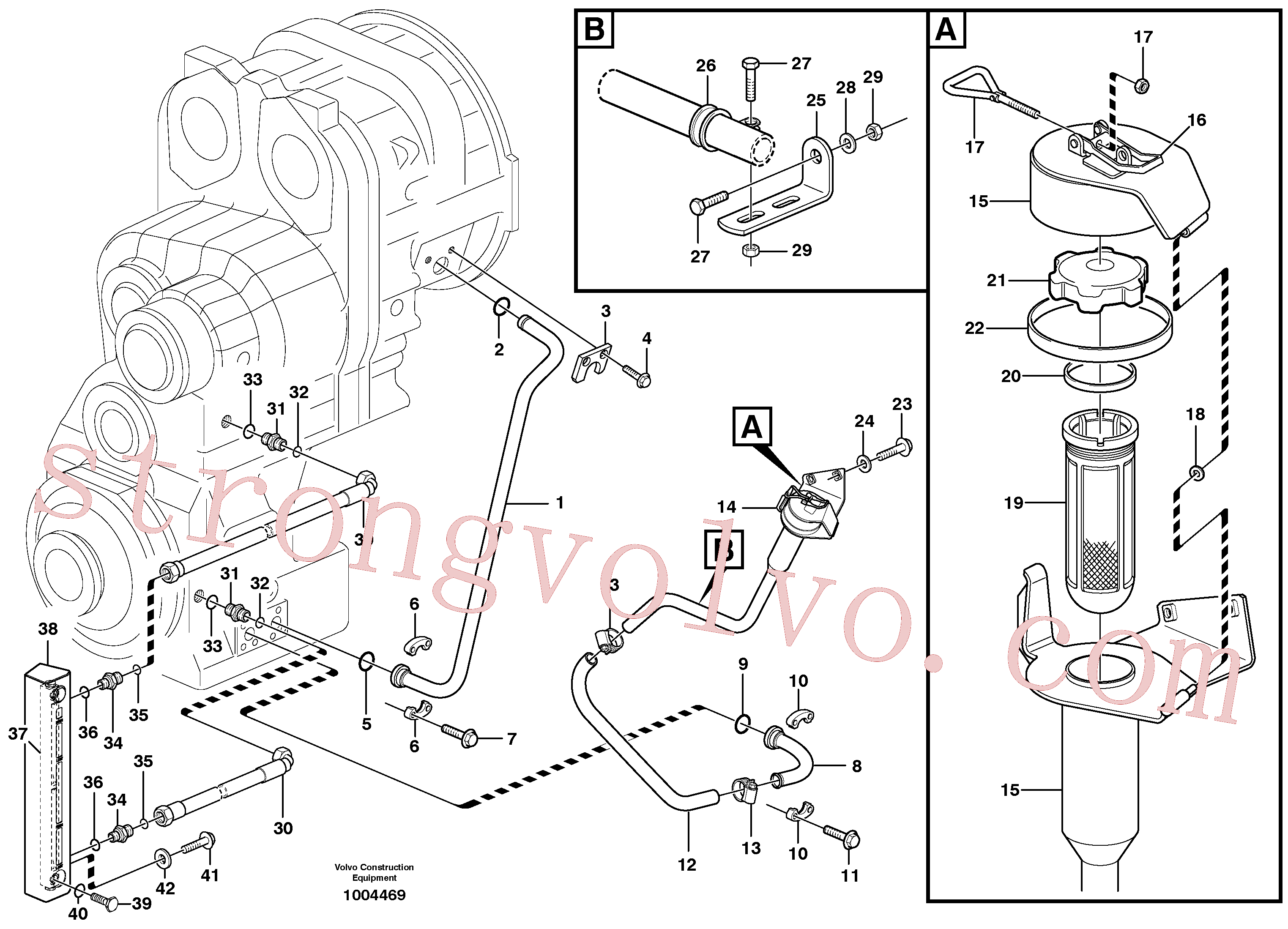 VOE1275379 Volvo Dispositivo de enchimento de óleo(1004469 Montagem)