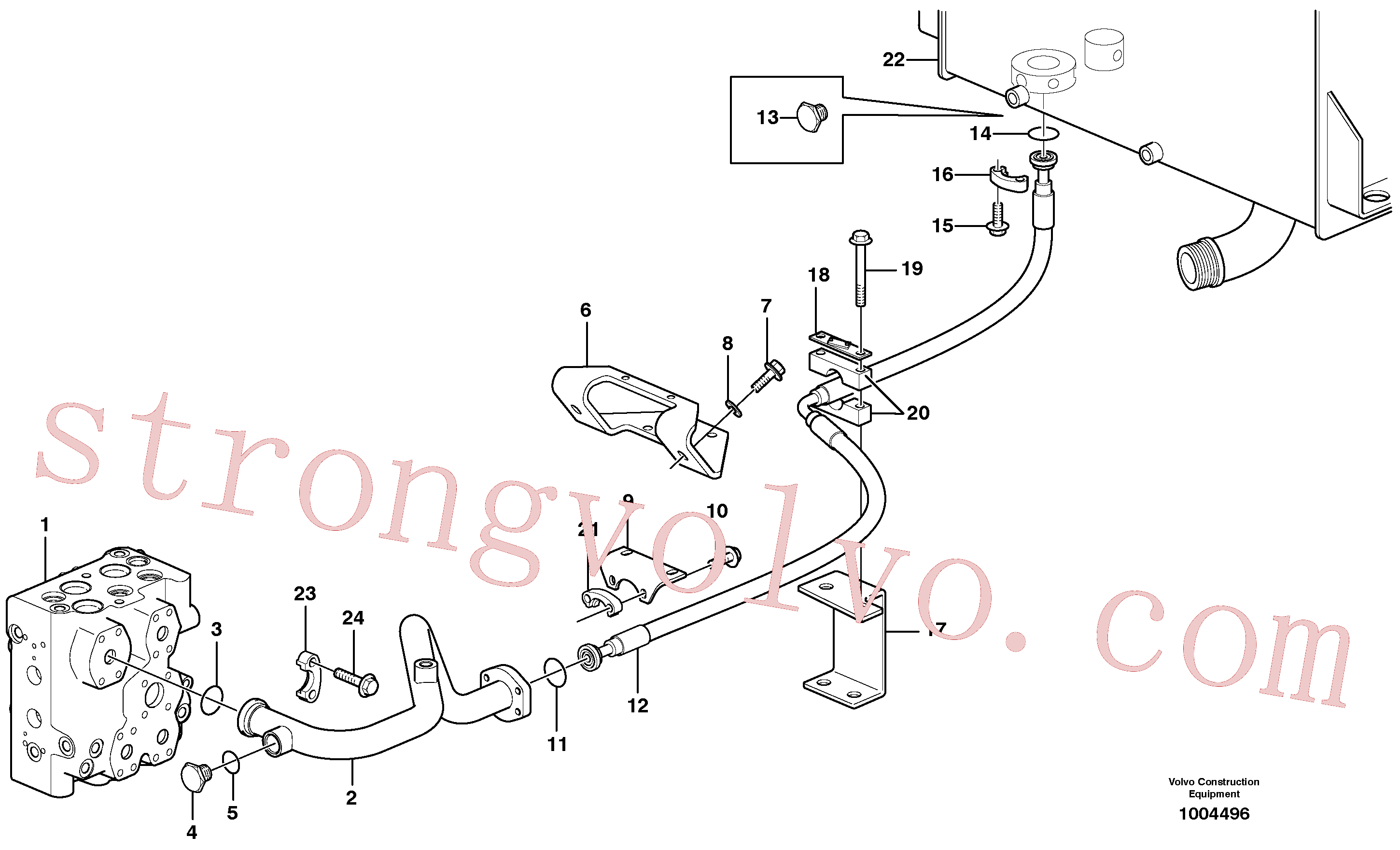 VOE14215719 Volvo Sistema hidráulico, linha de retorno(1004496 Montagem)