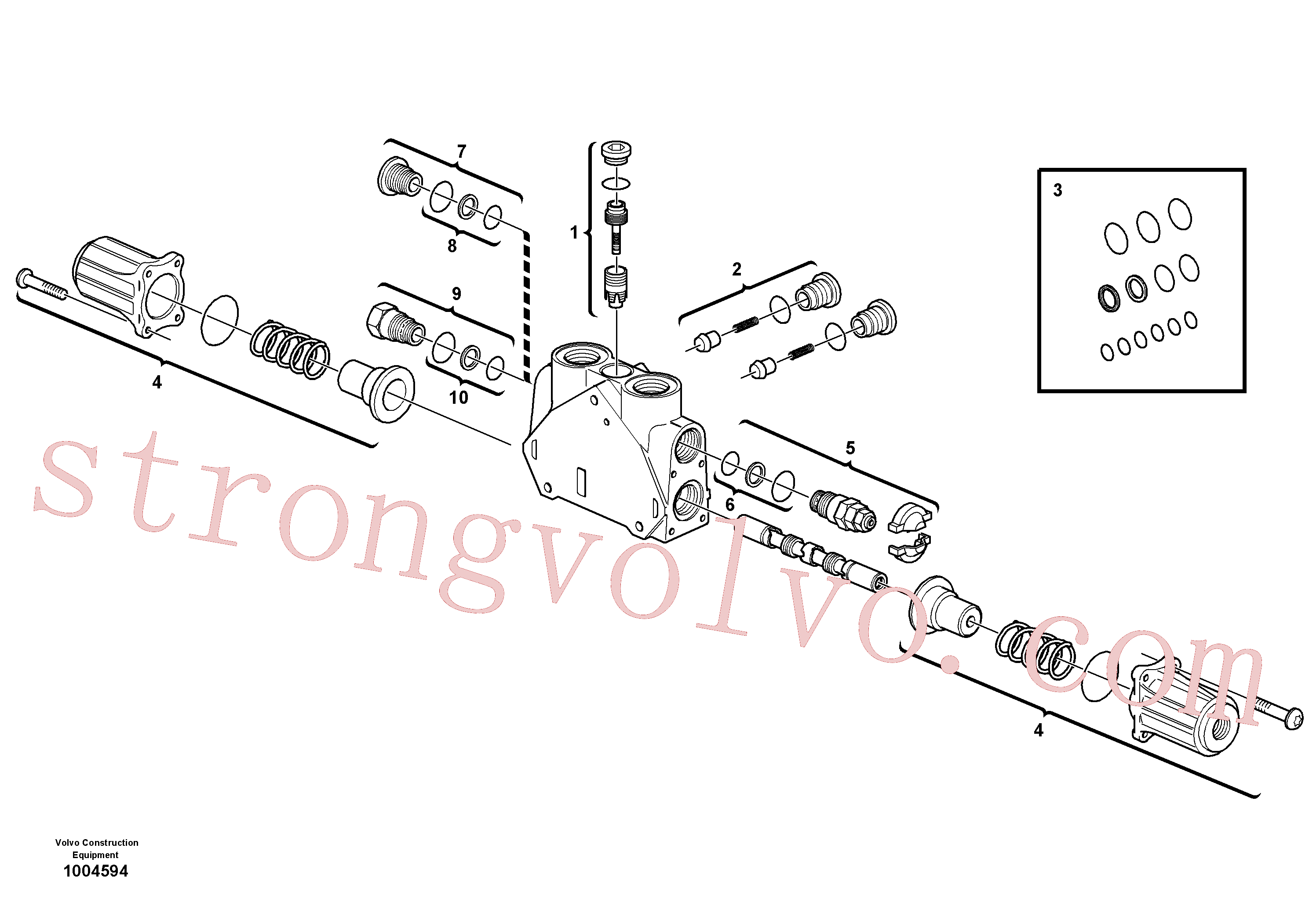 VOE11988530 Volvo Secção da válvula(1004594 Montagem)