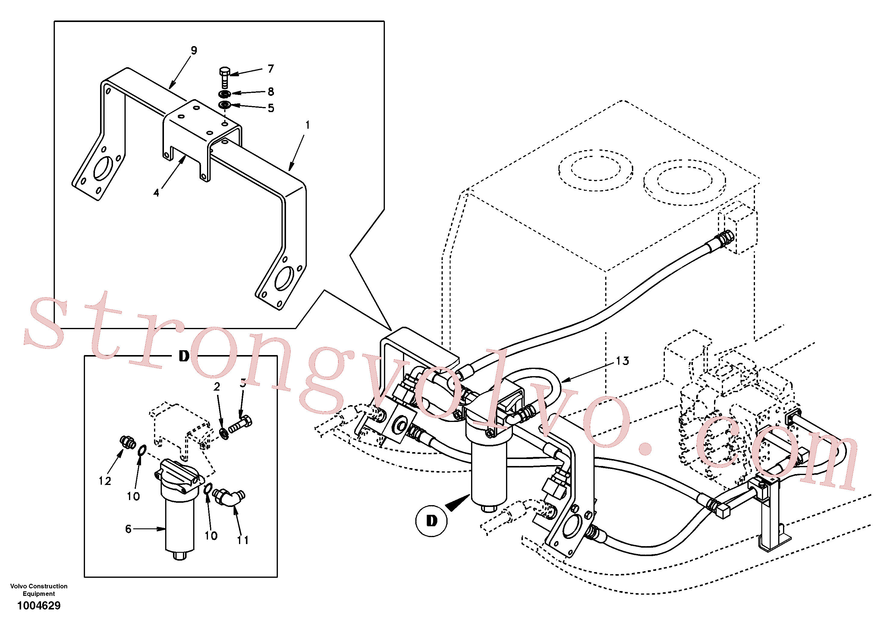 SA9452-06215 Mangueira completa Volvo escavadeira