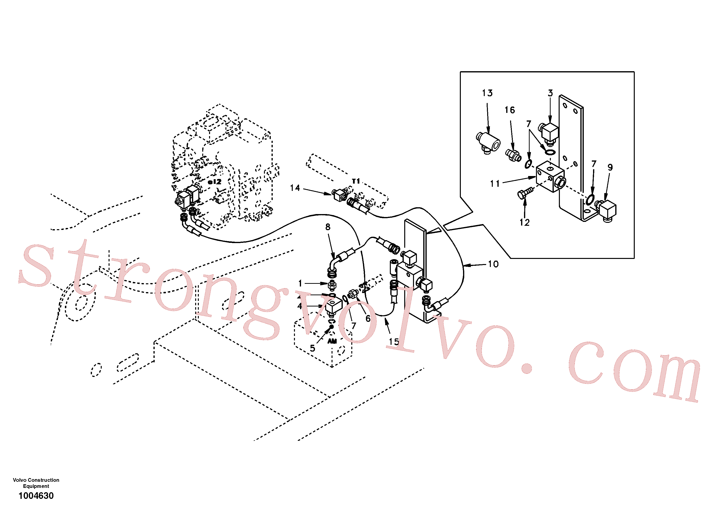SA9411-93022 Volvo Hidráulica de serviço, martelo e cortador para fluxo da bomba auxiliar(1004630 Montagem)