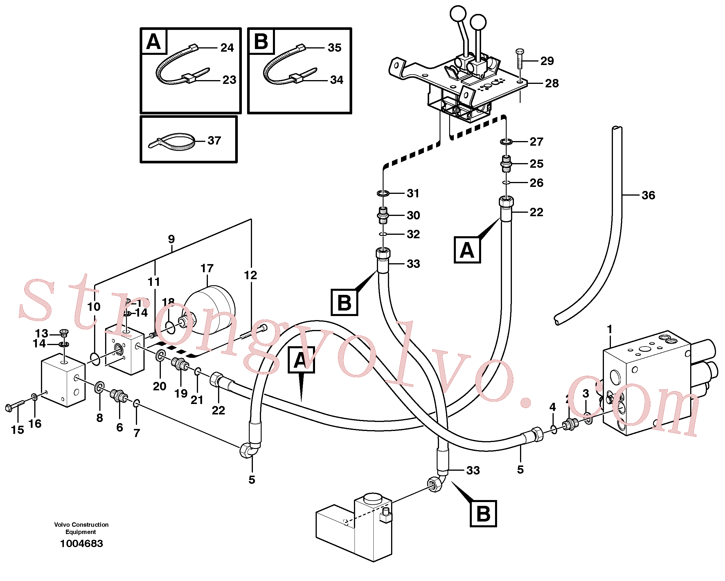 VOE936013 Volvo Servomotor - hidráulico(1004683 Montagem)
