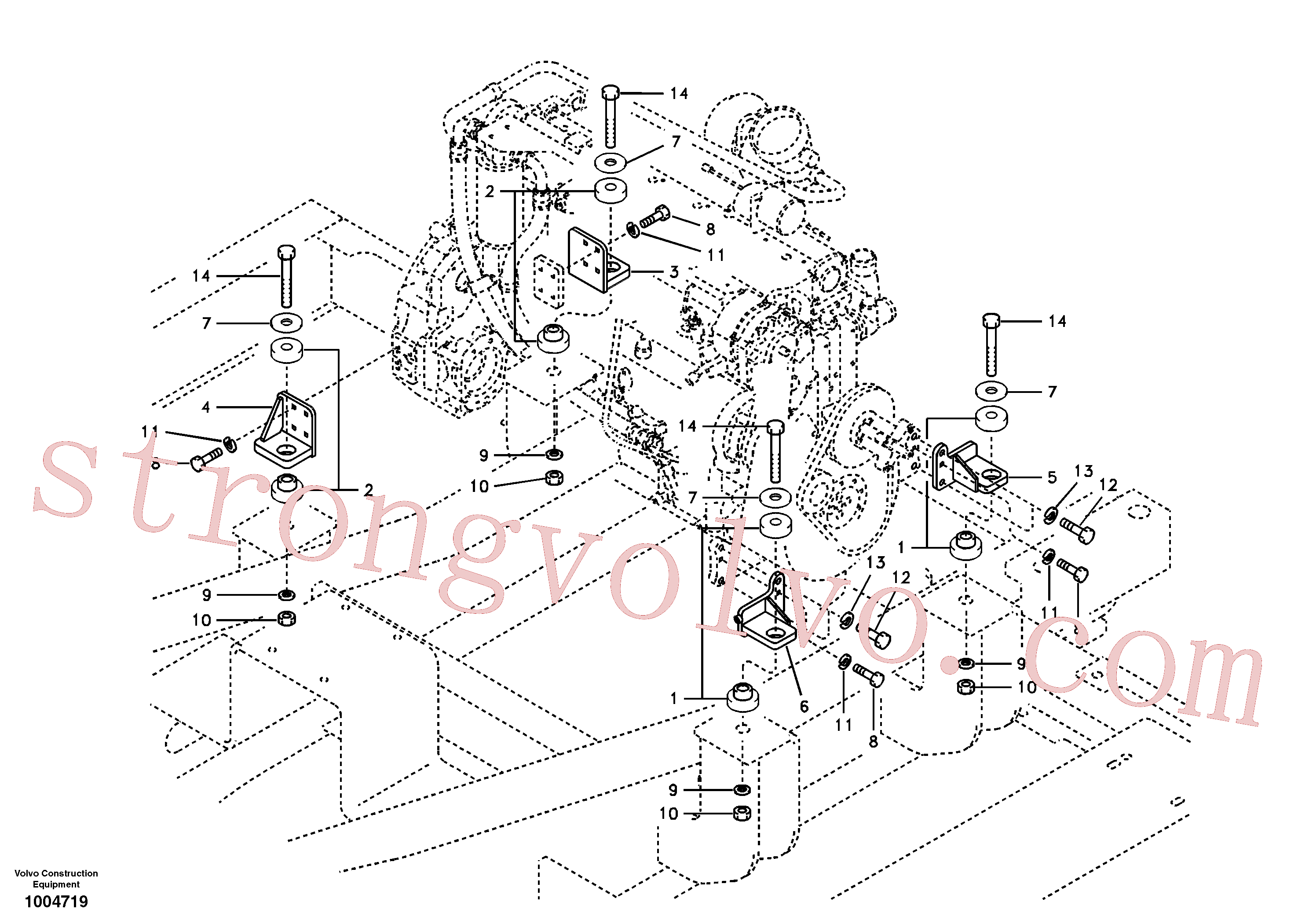 SA9111-12200 Volvo Apoio do motor(1004719 Montagem)