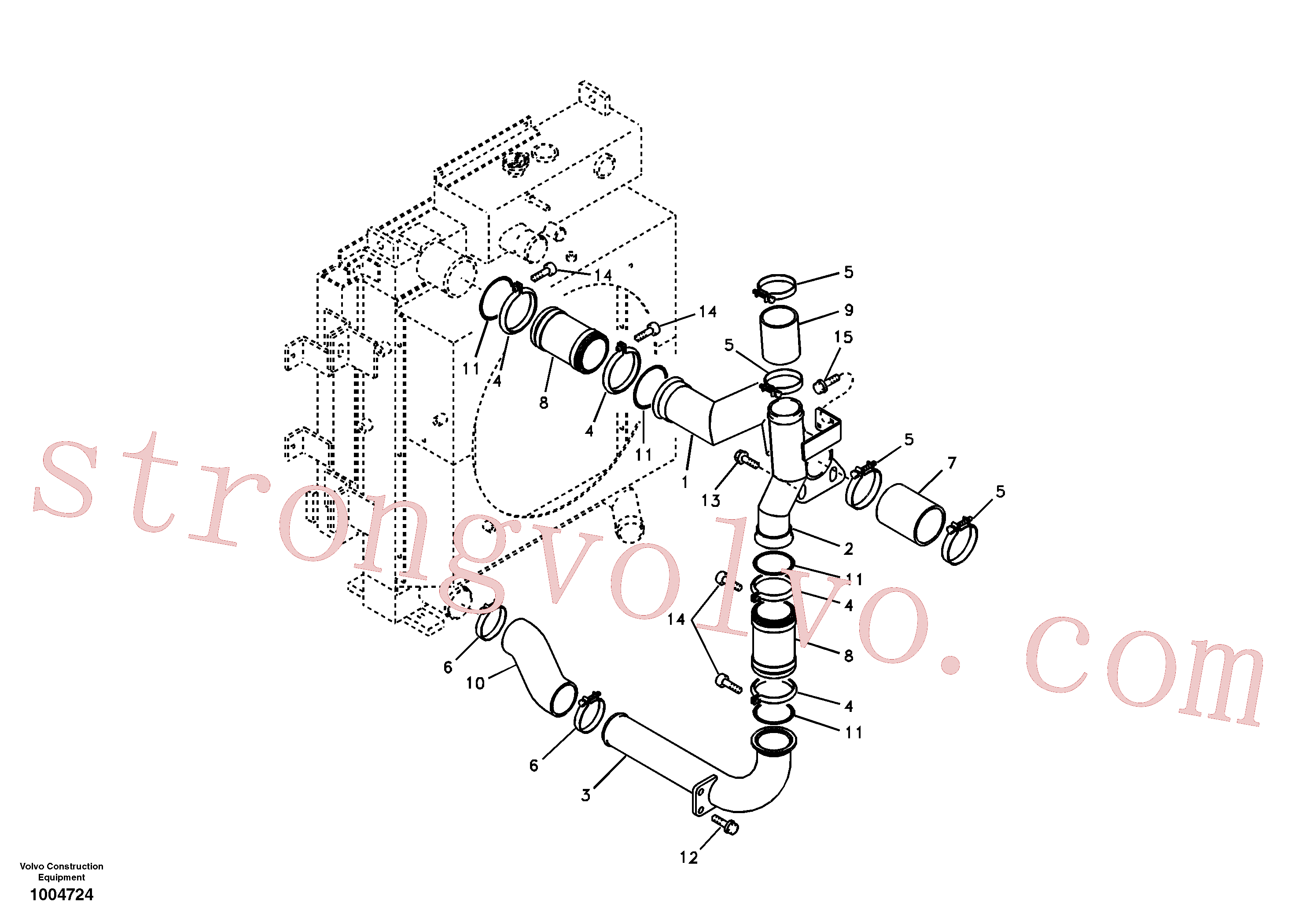 SA9313-10300 Volvo Arrefecedor de ar comprimido, tubagem(1004724 Montagem)