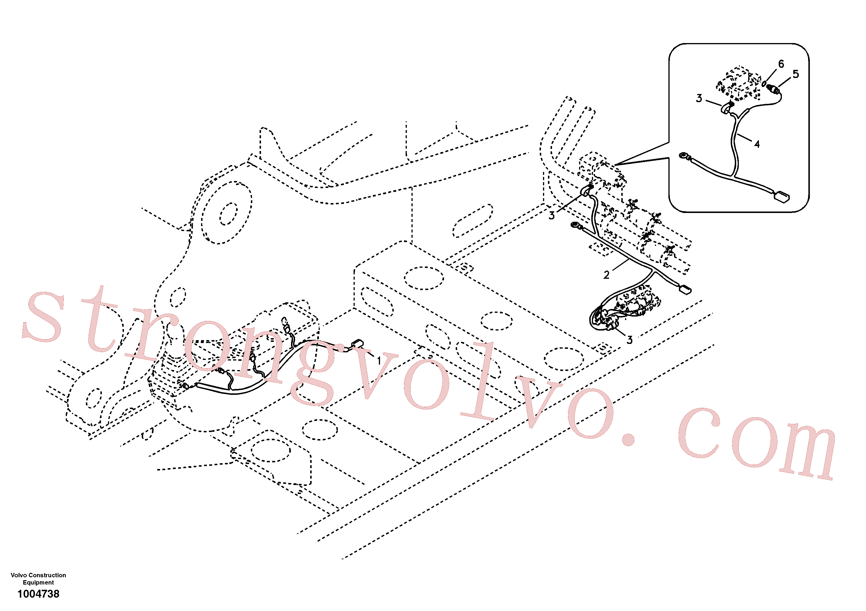 SA2022-02350 Volvo Cablagem para balde articulado(1004738 Montagem)