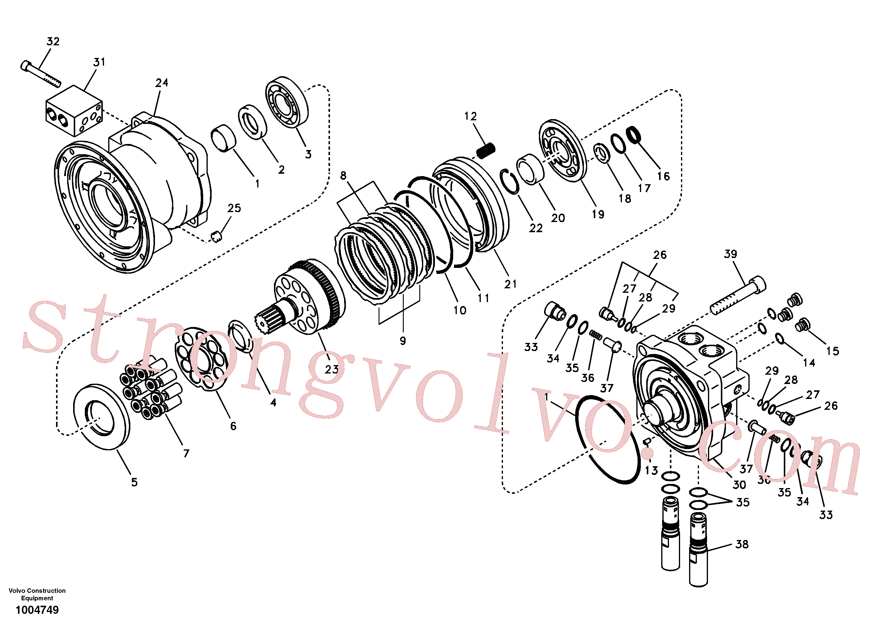 SA8230-01030 Volvo Motor de rotação(1004749 Montagem)