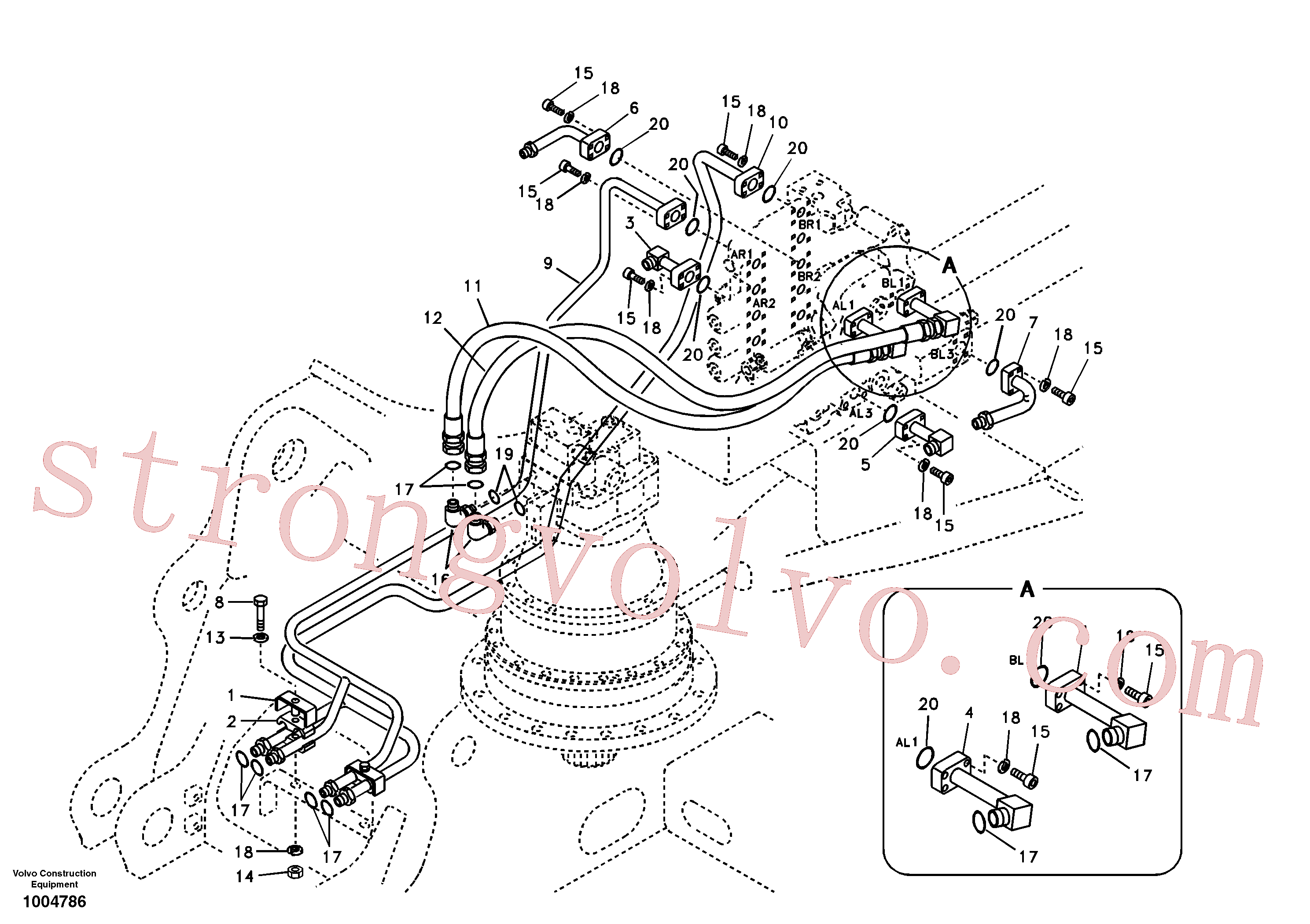 VOE938602 Mangueira completa Volvo escavadeira