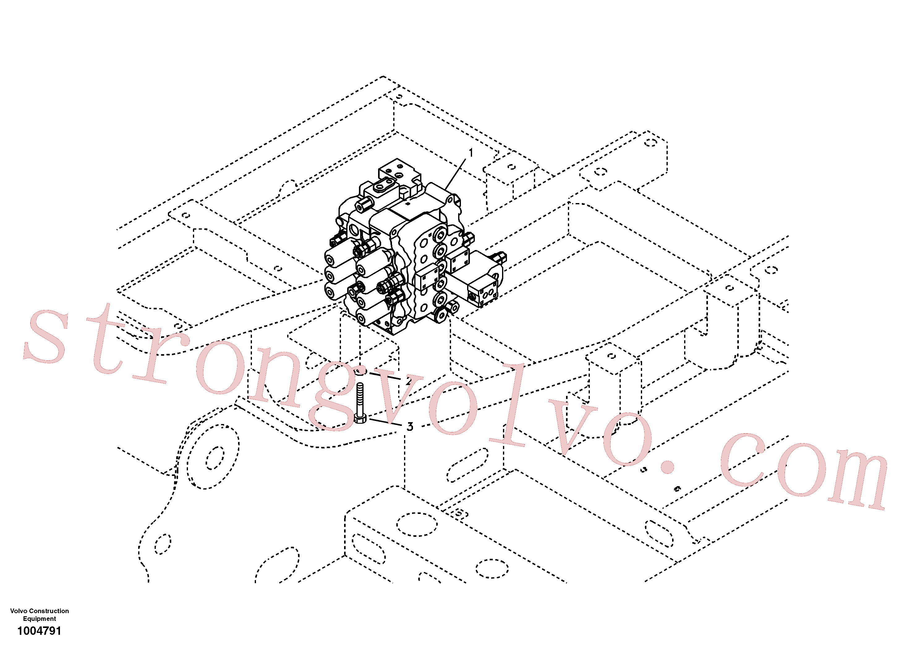 VOE14594904 Volvo Válvula de comando com acessórios.(1004791 Montagem)