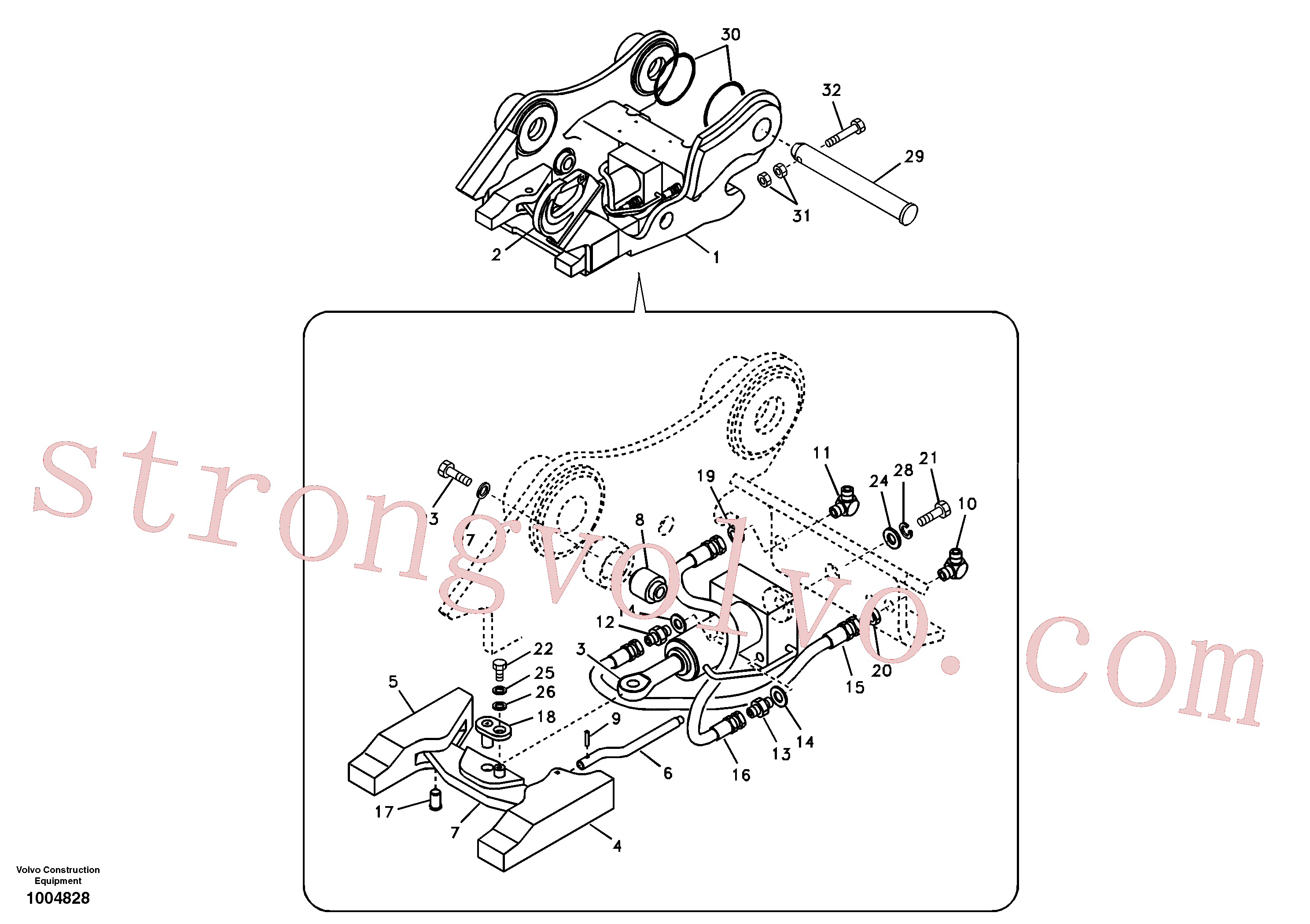 SA1171-75350 Volvo Suporte de acoplamento, QuickFit(1004828 Montagem)