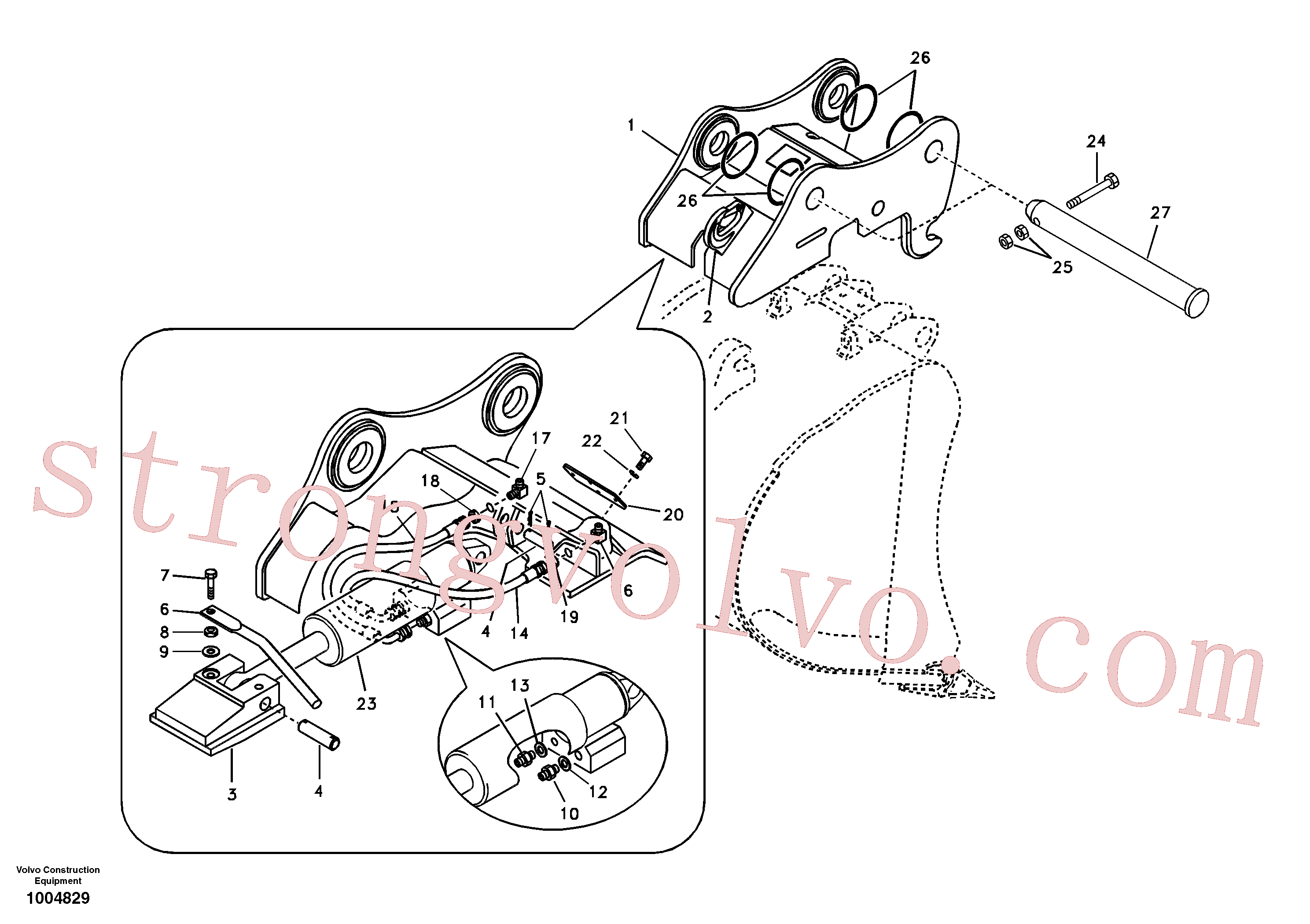Volvo Montagem VOE14529590 Acoplamento rápido Acessórios
